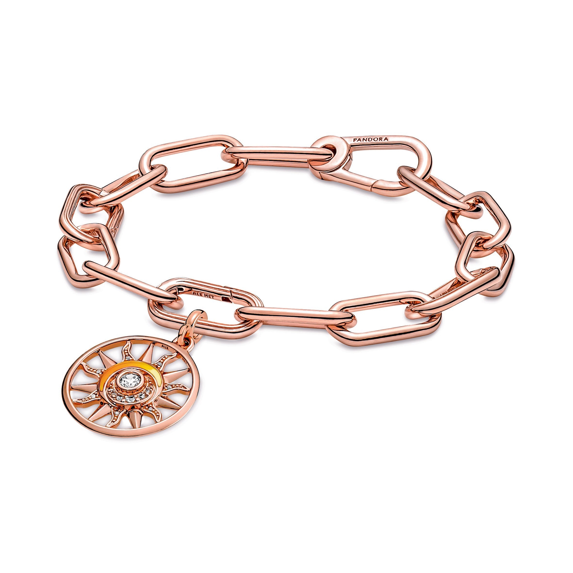 PANDORA ME Sun Power Medallion 14K Rose Gold Plated Unique Metal Blend Charms Bracelet Charm Jewelry Gift