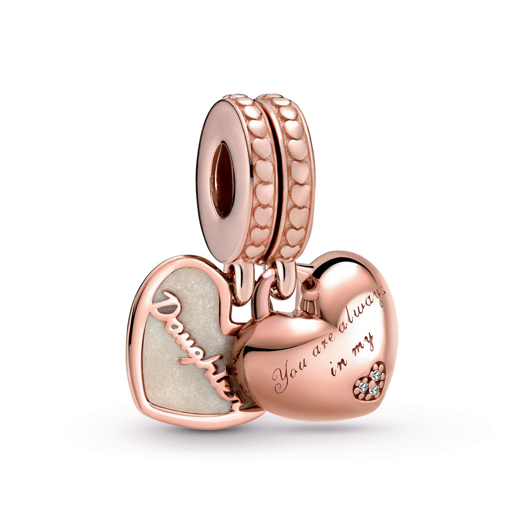 PANDORA You Re Always In My Heart Split Dangle Charm 14K Rose Gold Plated Unique Metal Blend Charms Bracelet Charm Jewelry Gift