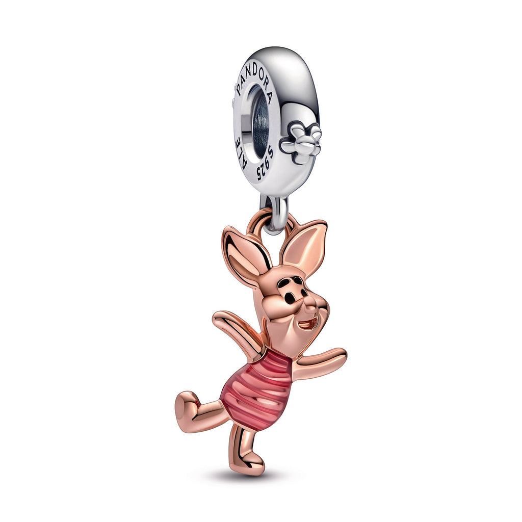 PANDORA Disney Winnie The Pooh Piglet Dangle Charm 14K Rose Gold Plated Unique Metal Blend Charms Bracelet Charm Jewelry Gift