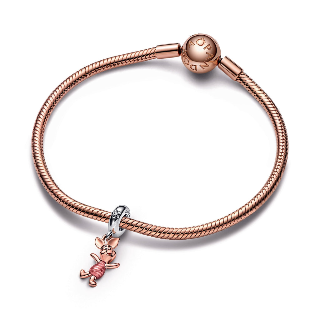 PANDORA Disney Winnie The Pooh Piglet Dangle Charm 14K Rose Gold Plated Unique Metal Blend Charms Bracelet Charm Jewelry Gift
