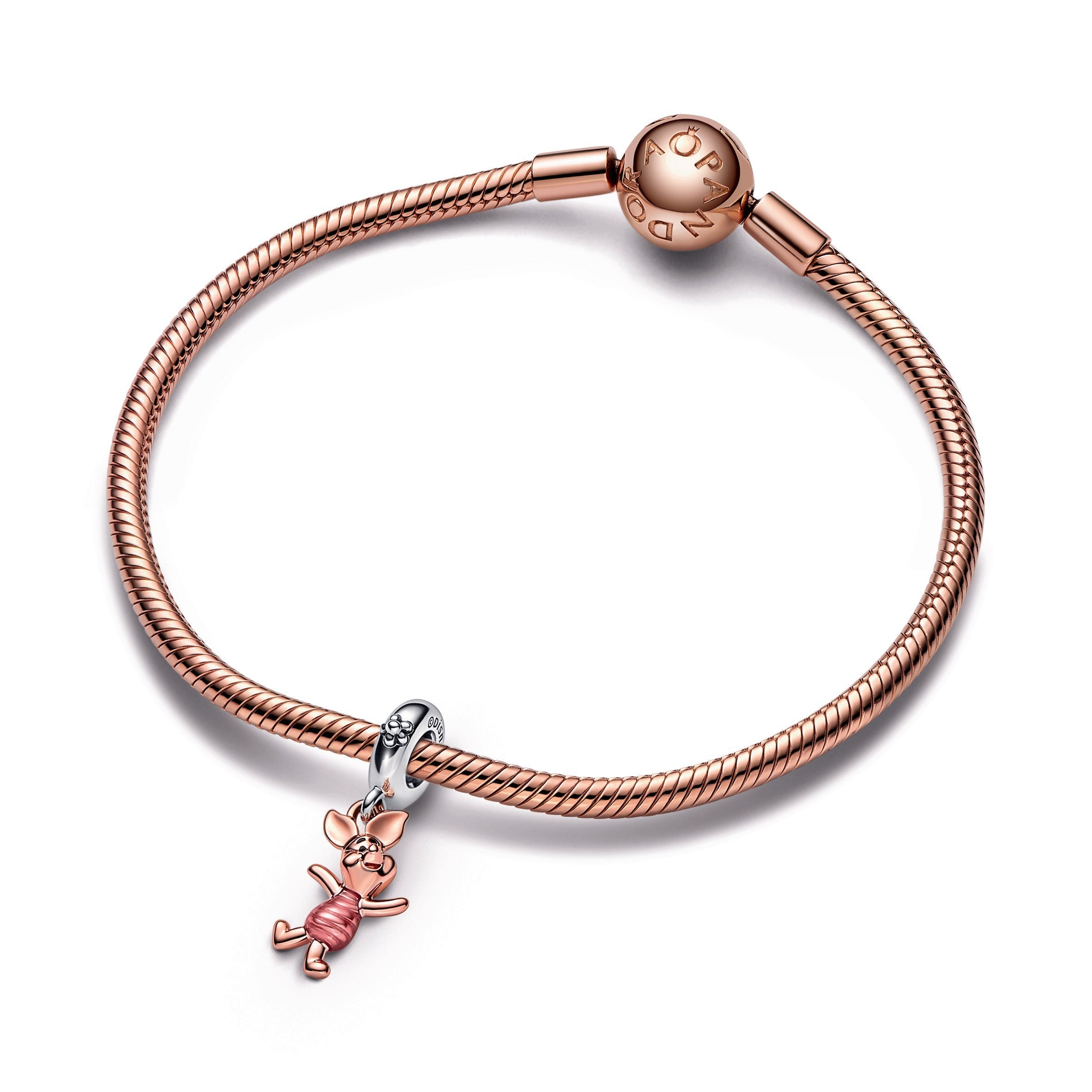 PANDORA Disney Winnie The Pooh Piglet Dangle Charm 14K Rose Gold Plated Unique Metal Blend Charms Bracelet Charm Jewelry Gift