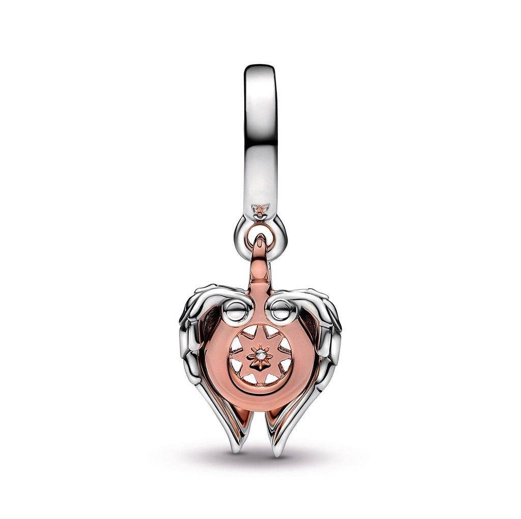 PANDORA Celestial Compass Angel Wings Dangle Charm 14K Rose Gold Plated Unique Metal Blend Charms Bracelet Charm Jewelry Gift