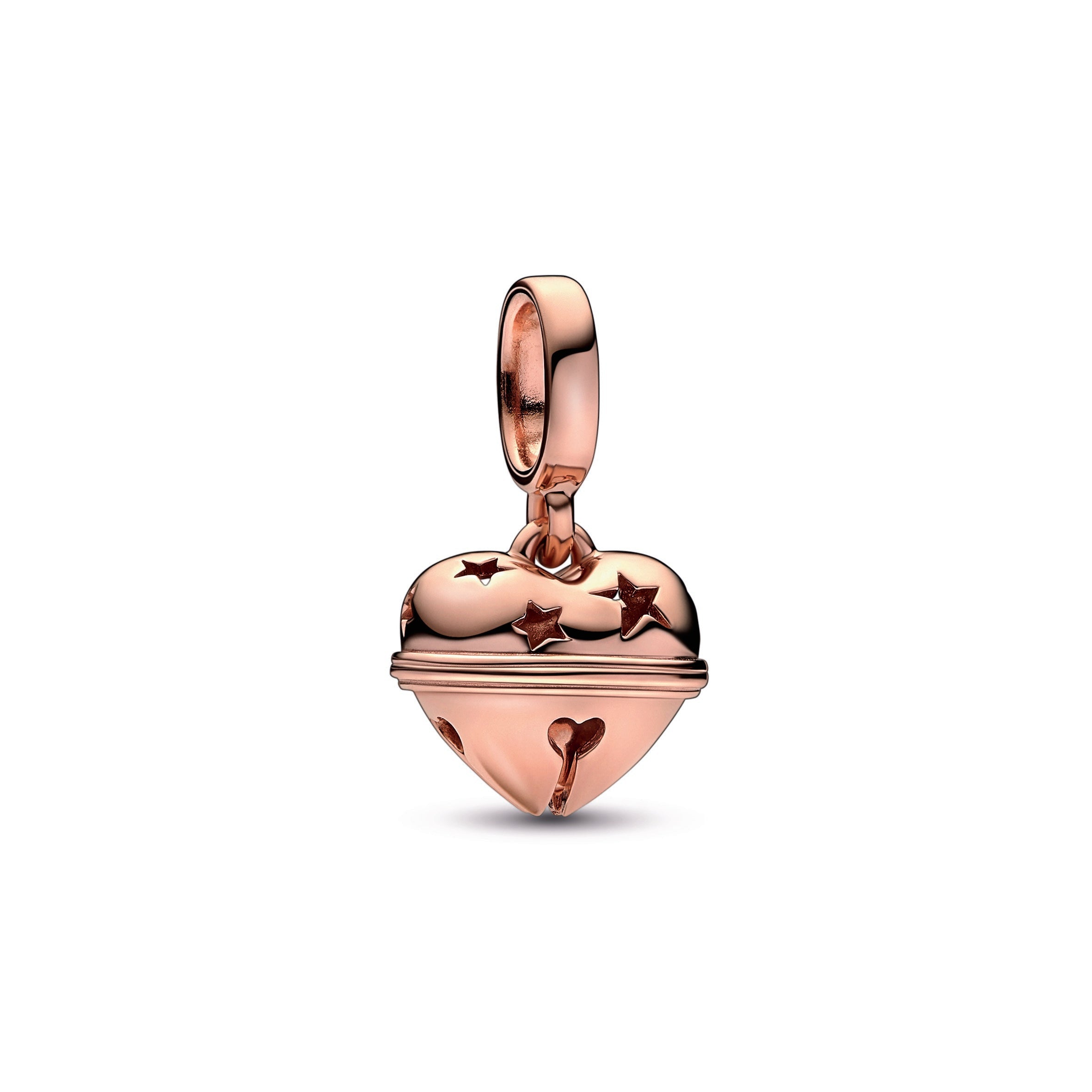 PANDORA Festive Bell Dangle Charm 14K Rose Gold Plated Unique Metal Blend Charms Bracelet Charm Jewelry Gift