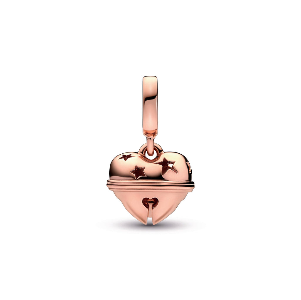 PANDORA Festive Bell Dangle Charm 14K Rose Gold Plated Unique Metal Blend Charms Bracelet Charm Jewelry Gift