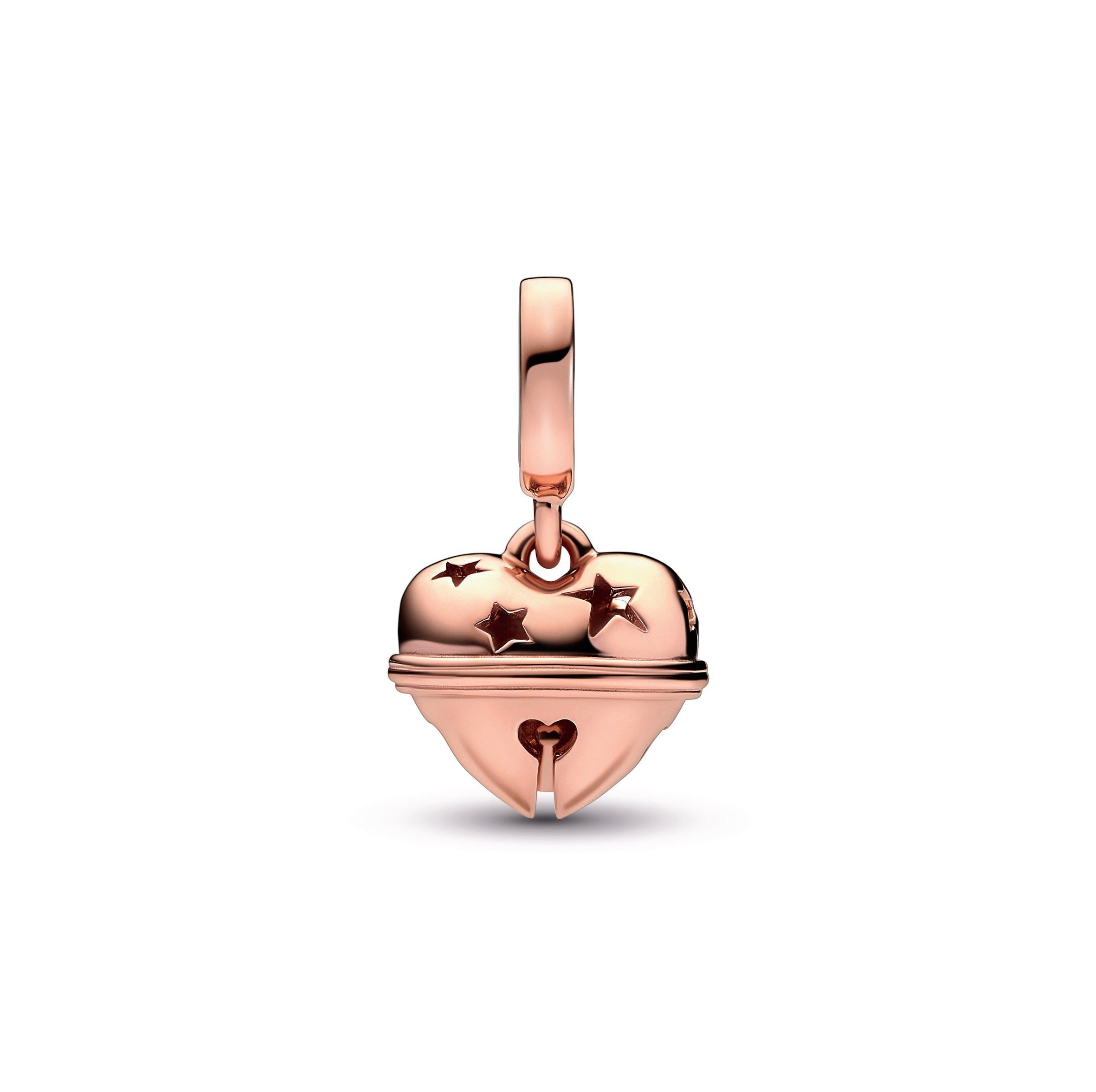 PANDORA Festive Bell Dangle Charm 14K Rose Gold Plated Unique Metal Blend Charms Bracelet Charm Jewelry Gift