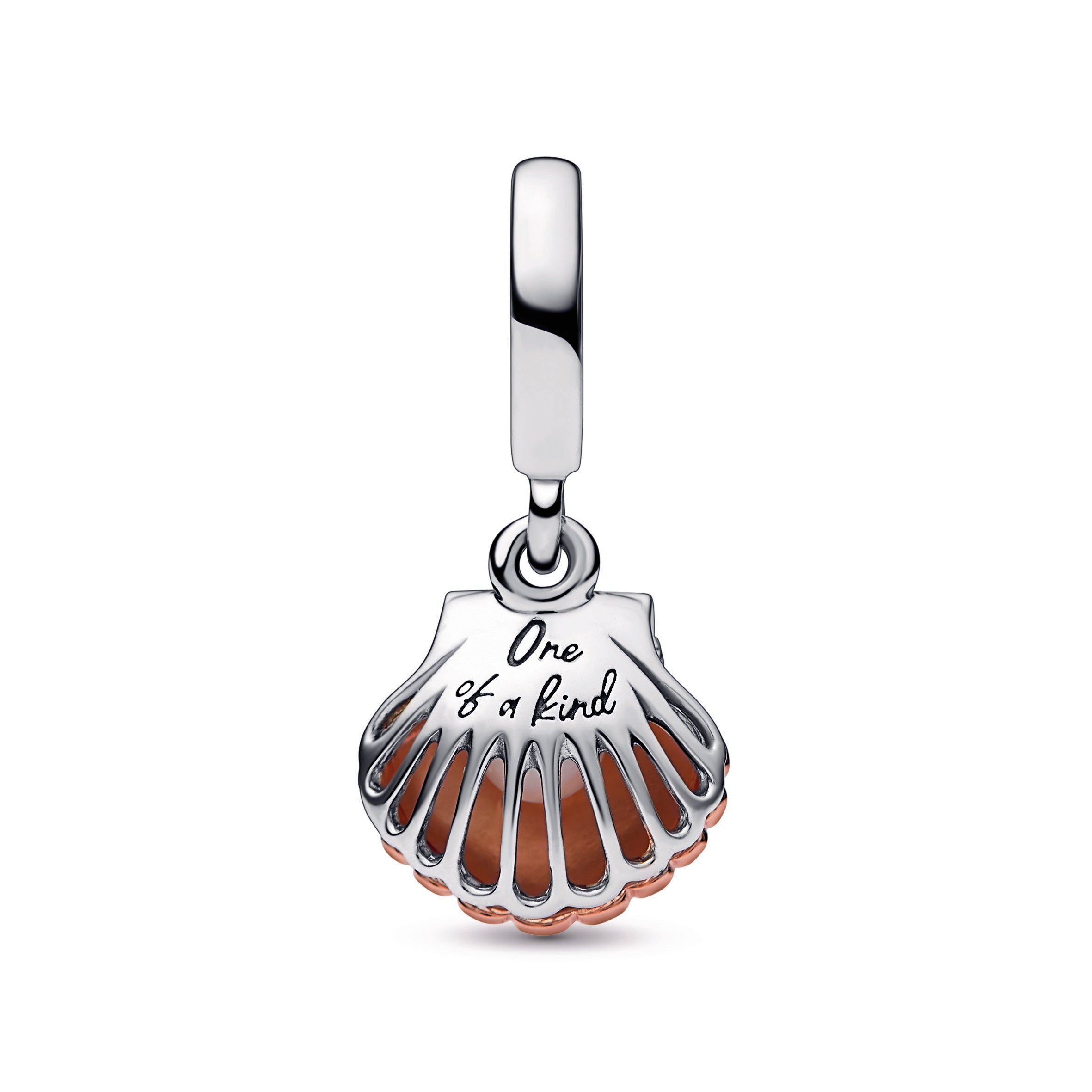 PANDORA Club 2023 Sea Shell And Treated Freshwater Cultured Pearl Dangle Charm 14K Rose Gold Plated Unique Metal Blend Charms Bracelet Charm Jewelry