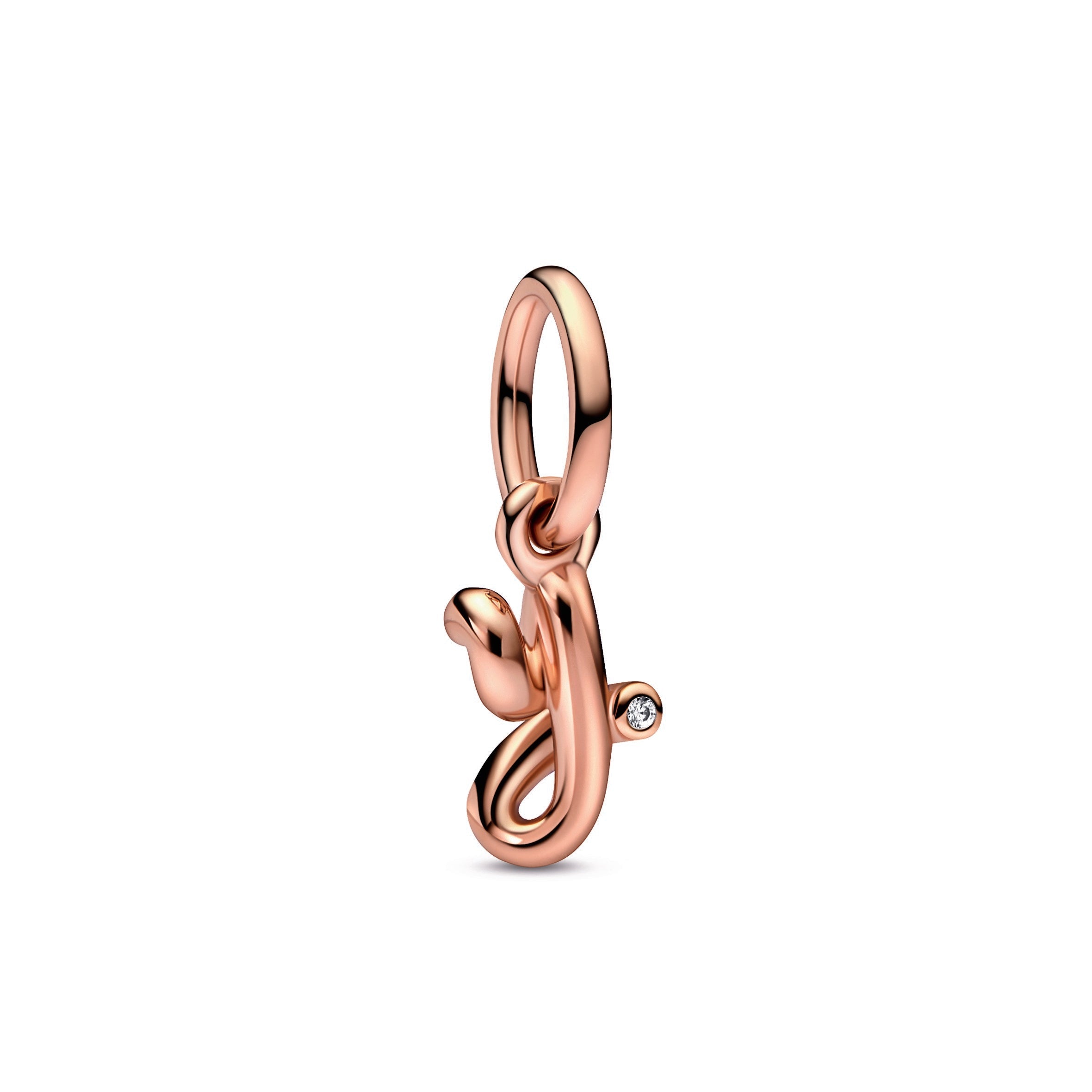 PANDORA Letter Y Script Alphabet Dangle Charm 14K Rose Gold Plated Unique Metal Blend Charms Bracelet Charm Jewelry Gift