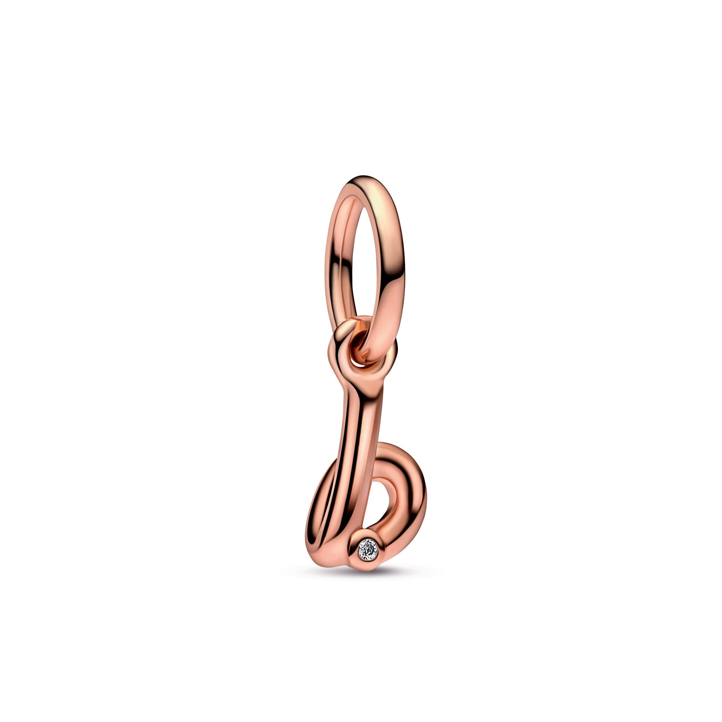 PANDORA Letter B Script Alphabet Dangle Charm 14K Rose Gold Plated Unique Metal Blend Charms Bracelet Charm Jewelry Gift