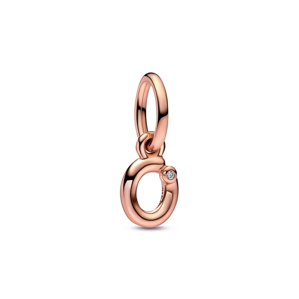 PANDORA Letter O Script Alphabet Dangle Charm 14K Rose Gold Plated Unique Metal Blend Charms Bracelet Charm Jewelry Gift