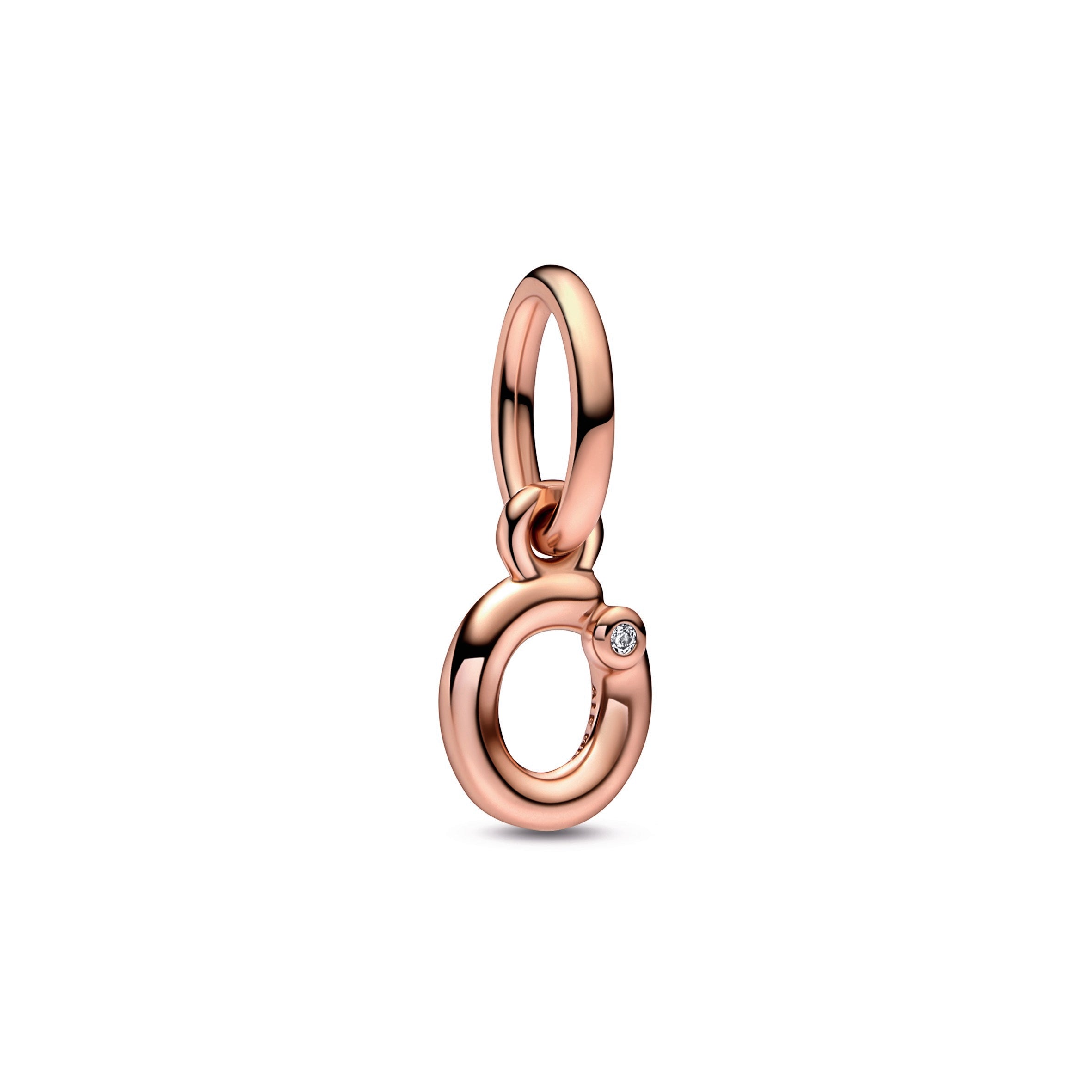 PANDORA Letter O Script Alphabet Dangle Charm 14K Rose Gold Plated Unique Metal Blend Charms Bracelet Charm Jewelry Gift