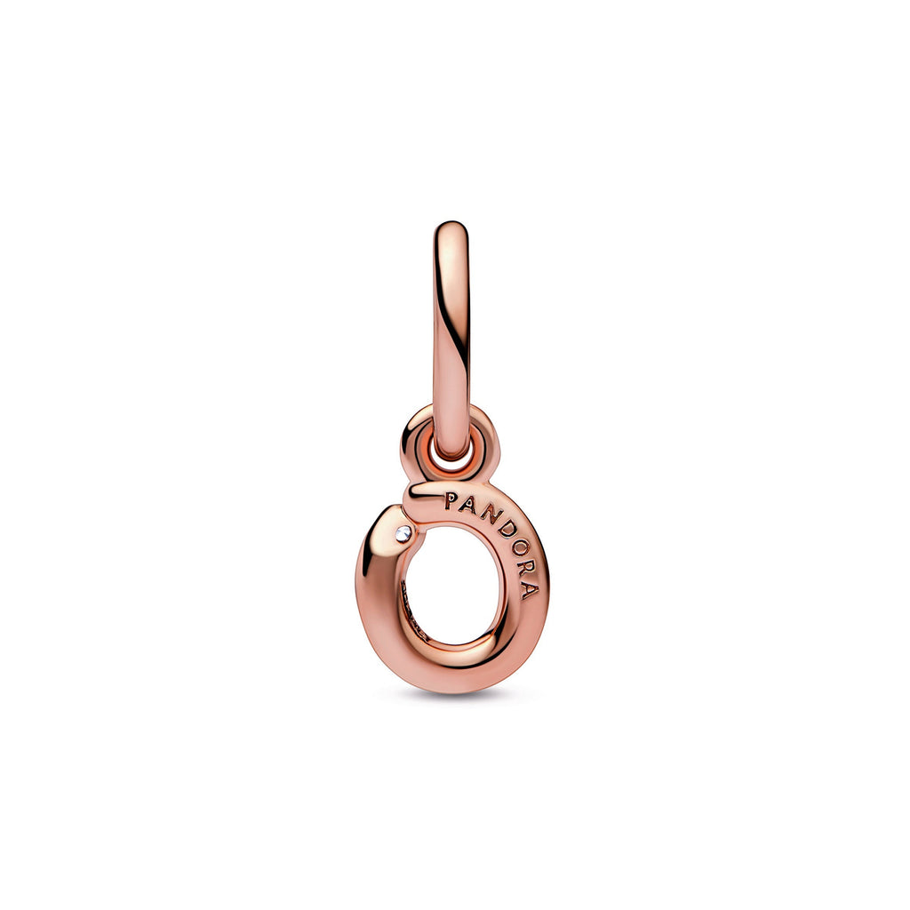 PANDORA Letter O Script Alphabet Dangle Charm 14K Rose Gold Plated Unique Metal Blend Charms Bracelet Charm Jewelry Gift