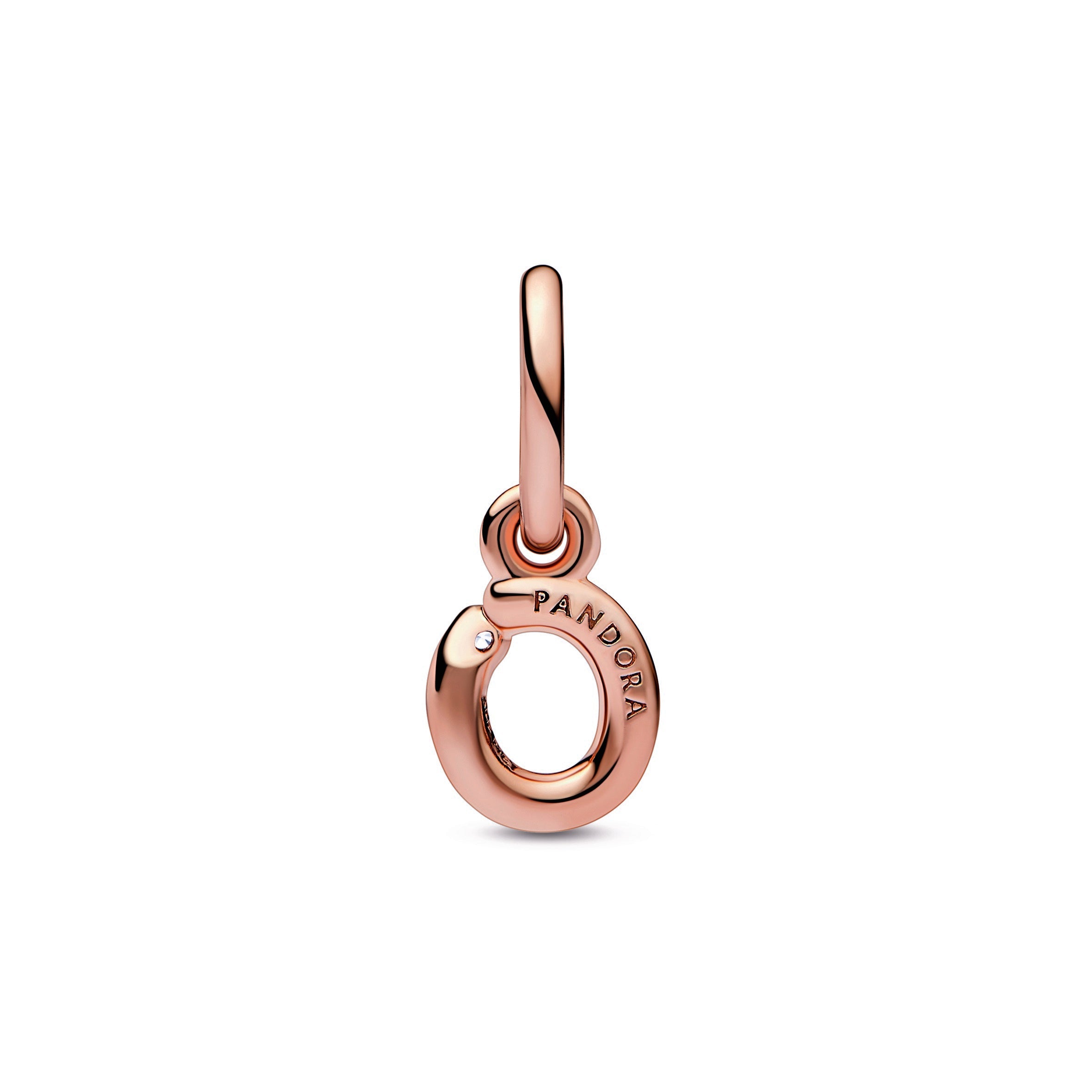 PANDORA Letter O Script Alphabet Dangle Charm 14K Rose Gold Plated Unique Metal Blend Charms Bracelet Charm Jewelry Gift