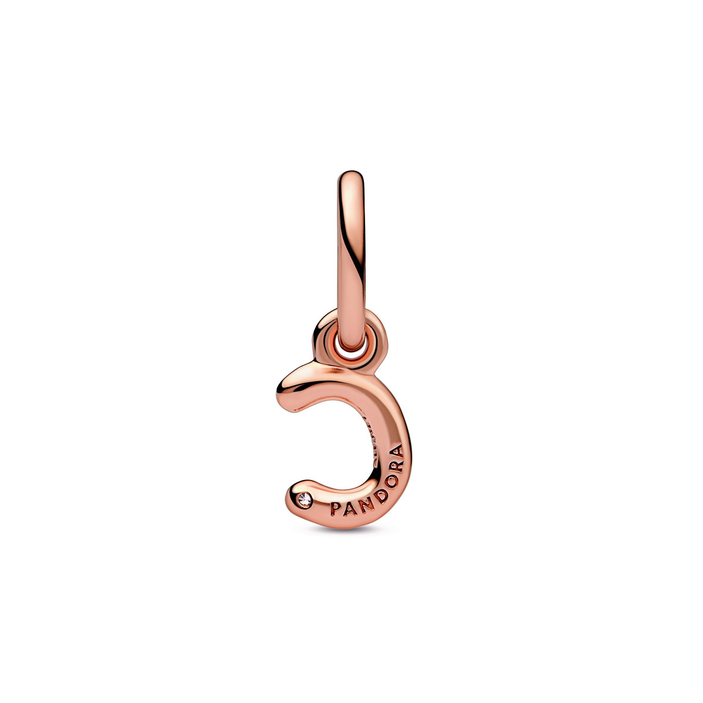 PANDORA Letter C Script Alphabet Dangle Charm 14K Rose Gold Plated Unique Metal Blend Charms Bracelet Charm Jewelry Gift