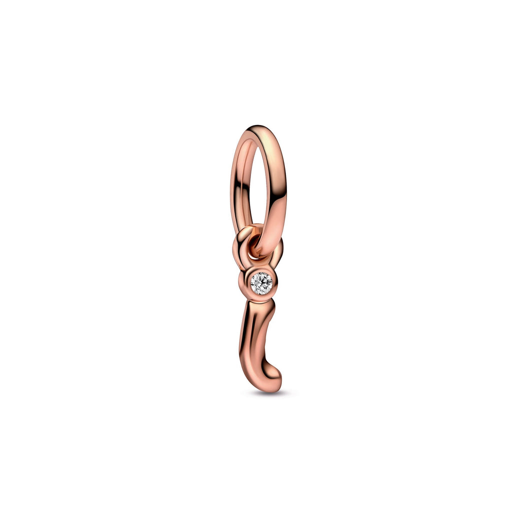 PANDORA Letter I Script Alphabet Dangle Charm 14K Rose Gold Plated Unique Metal Blend Charms Bracelet Charm Jewelry Gift