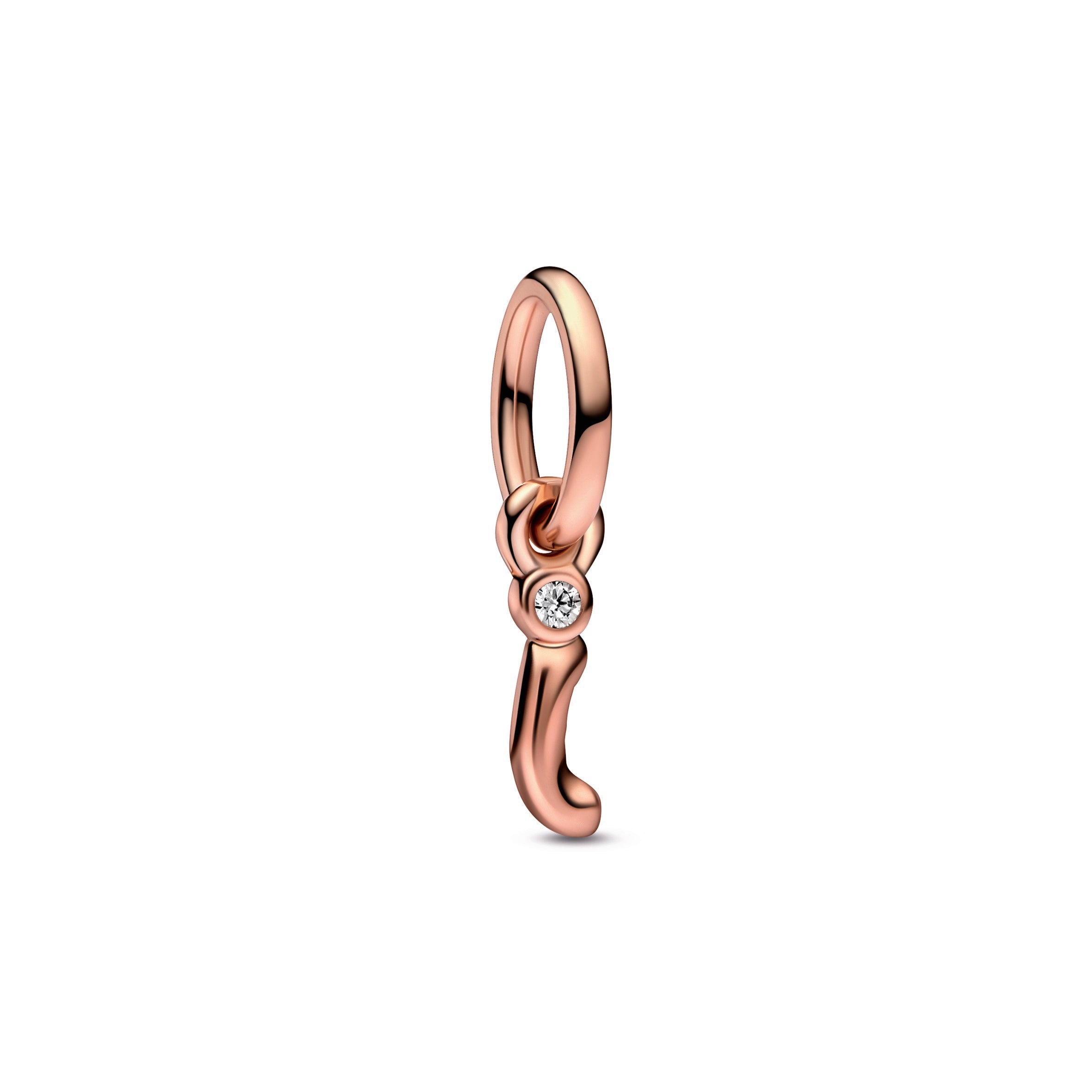 PANDORA Letter I Script Alphabet Dangle Charm 14K Rose Gold Plated Unique Metal Blend Charms Bracelet Charm Jewelry Gift