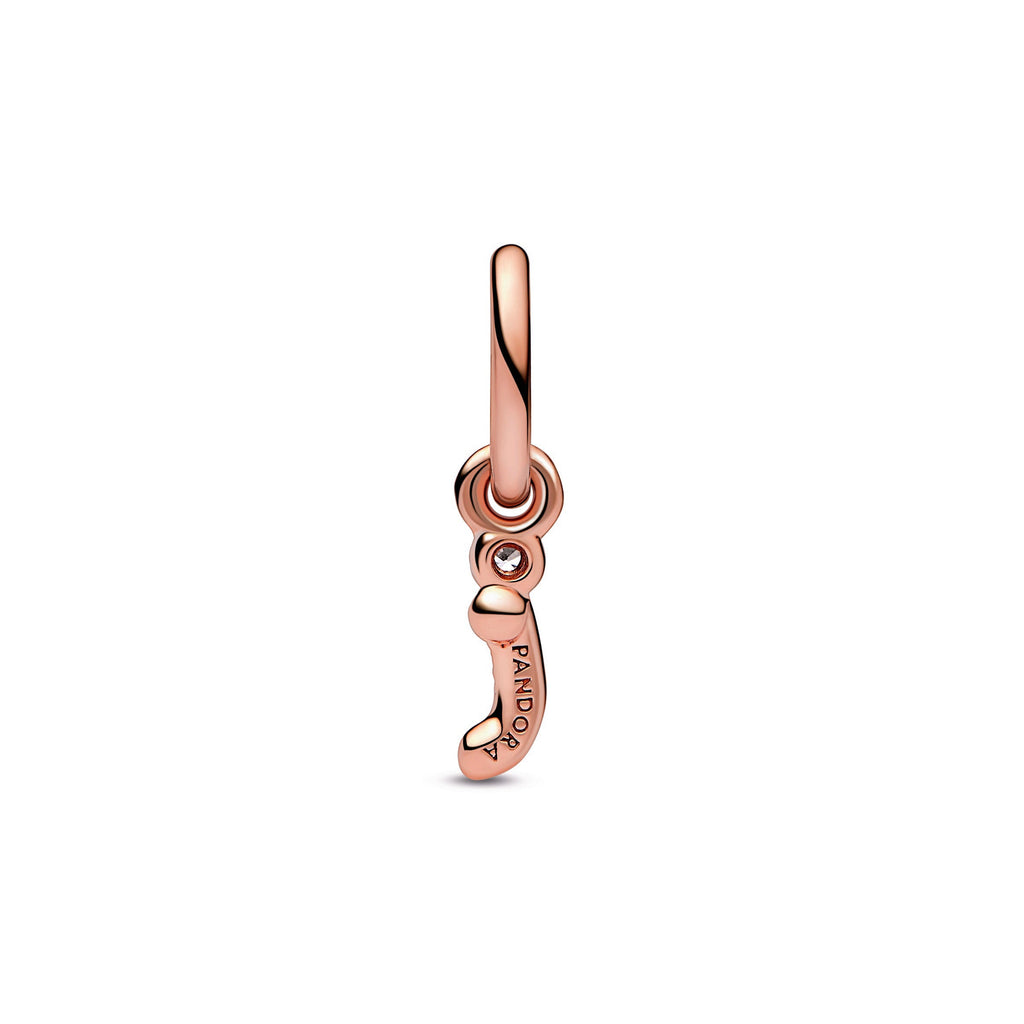 PANDORA Letter I Script Alphabet Dangle Charm 14K Rose Gold Plated Unique Metal Blend Charms Bracelet Charm Jewelry Gift