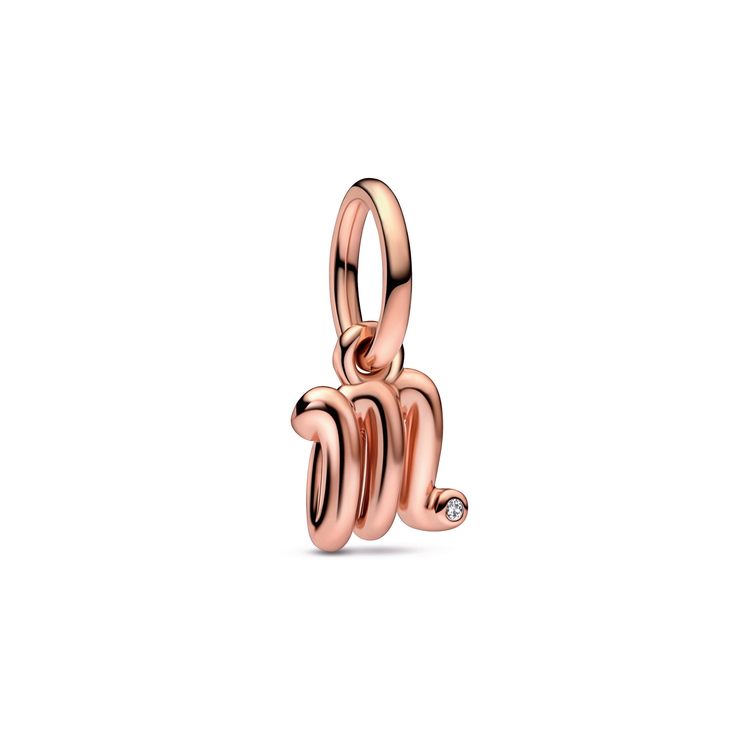 PANDORA Letter M Script Alphabet Dangle Charm 14K Rose Gold Plated Unique Metal Blend Charms Bracelet Charm Jewelry Gift
