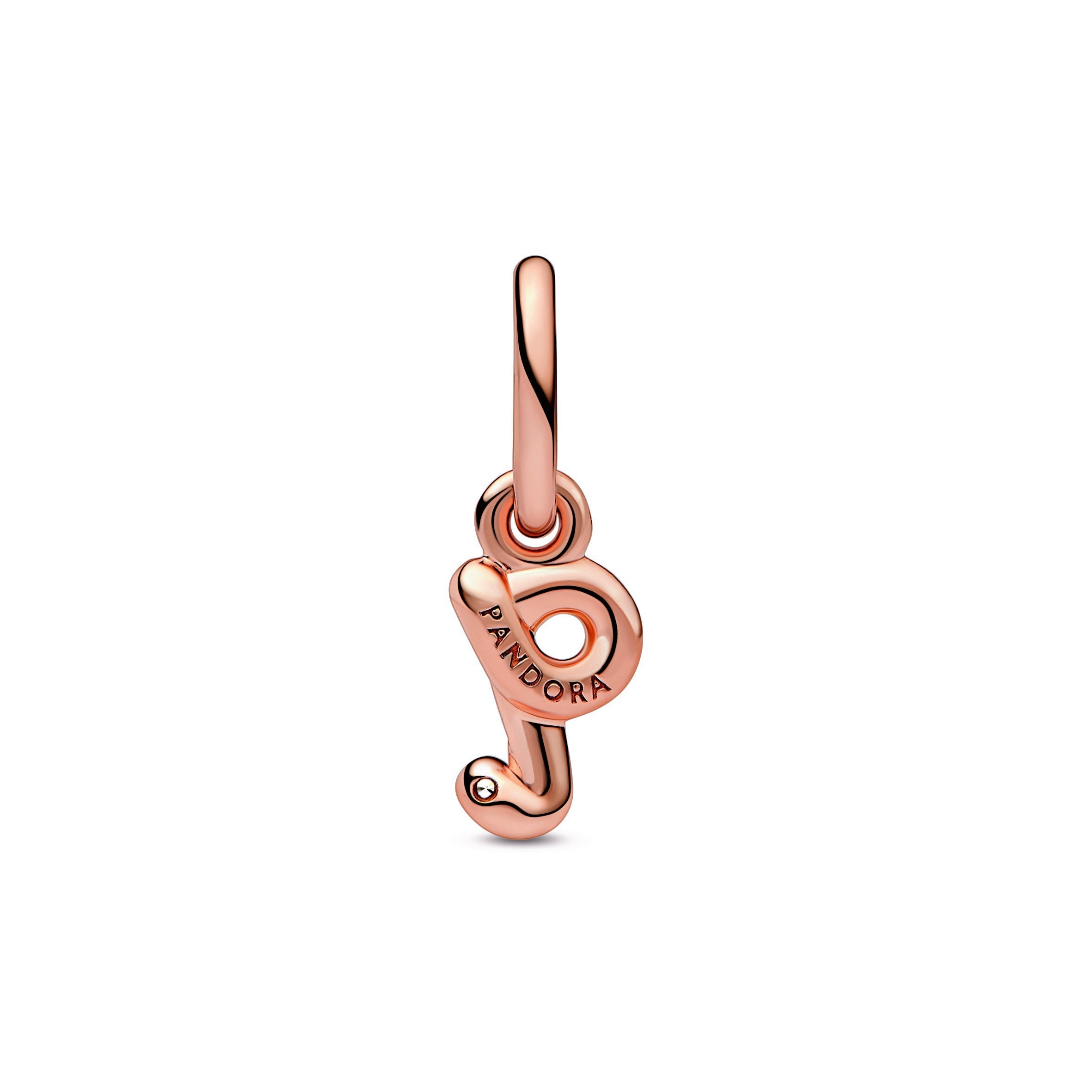 PANDORA Letter Q Script Alphabet Dangle Charm 14K Rose Gold Plated Unique Metal Blend Charms Bracelet Charm Jewelry Gift