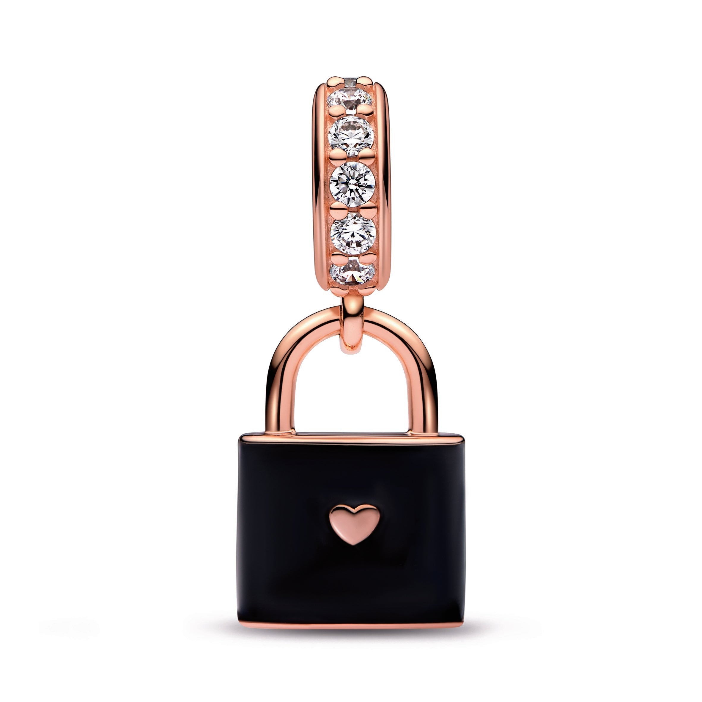 PANDORA Love Padlock Dangle Charm 14K Rose Gold Plated Unique Metal Blend Charms Bracelet Charm Jewelry Gift
