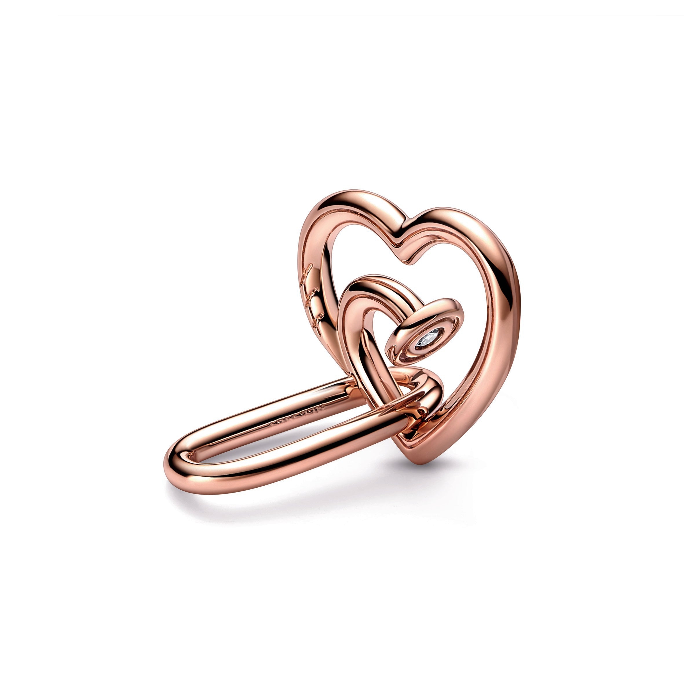 PANDORA ME Nailed Heart Styling Double Link 14K Rose Gold Plated Unique Metal Blend Bracelets Chain Bracelet Jewelry Gift