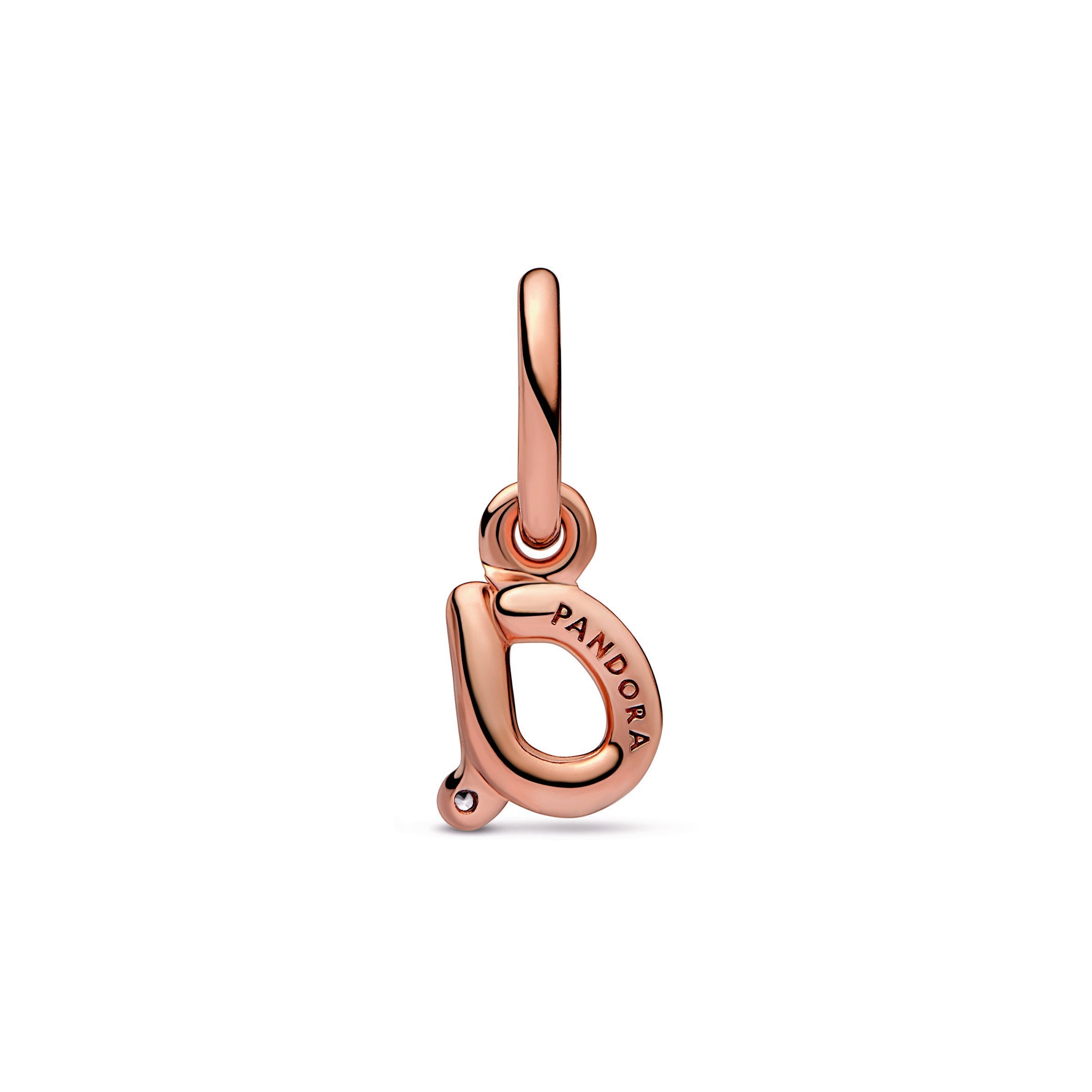 PANDORA Letter A Script Alphabet Dangle Charm 14K Rose Gold Plated Unique Metal Blend Charms Bracelet Charm Jewelry Gift