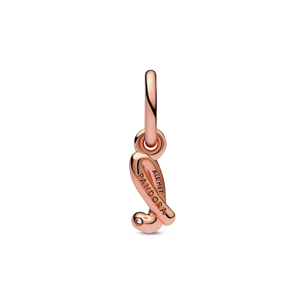 PANDORA Letter L Script Alphabet Dangle Charm 14K Rose Gold Plated Unique Metal Blend Charms Bracelet Charm Jewelry Gift