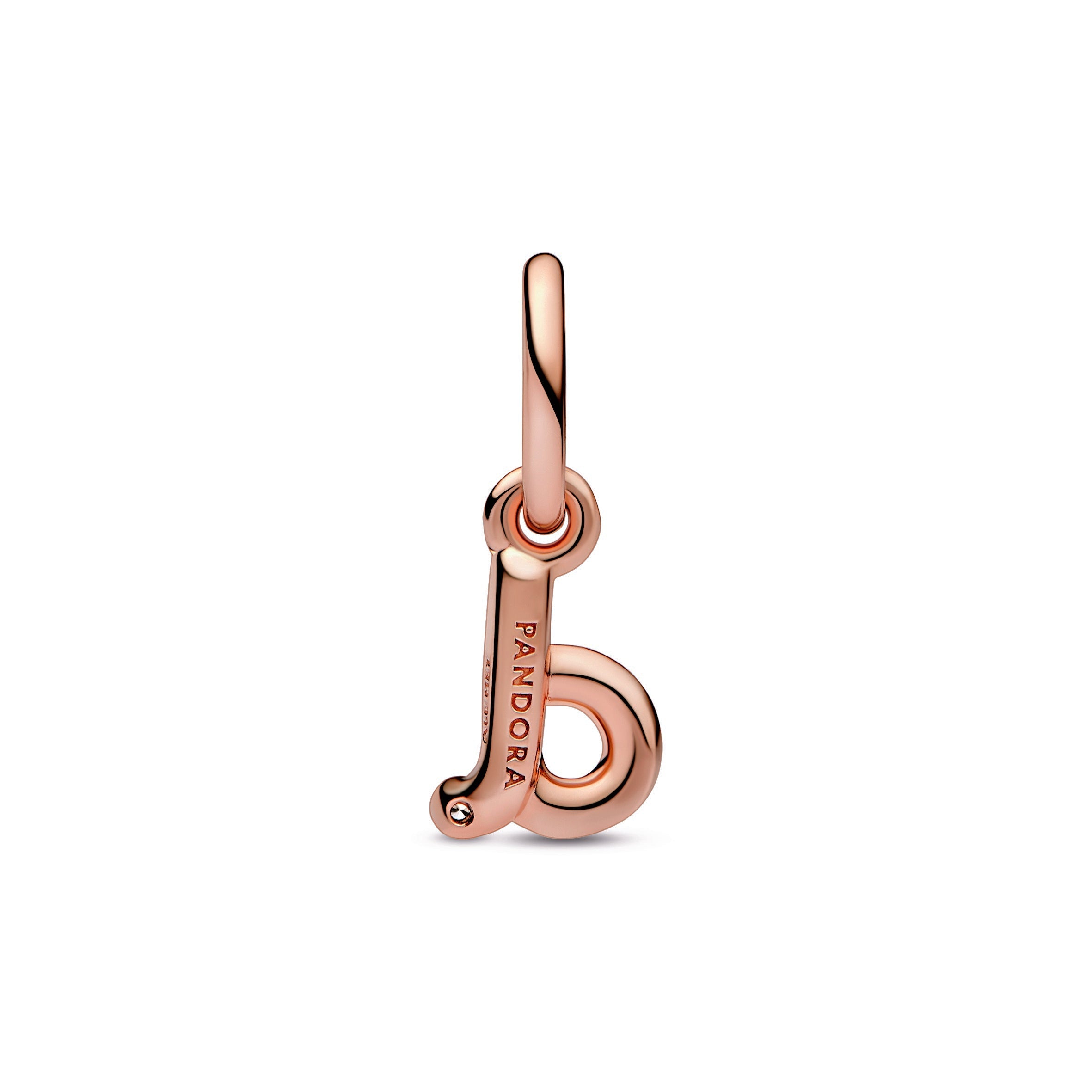 PANDORA Letter D Script Alphabet Dangle Charm 14K Rose Gold Plated Unique Metal Blend Charms Bracelet Charm Jewelry Gift