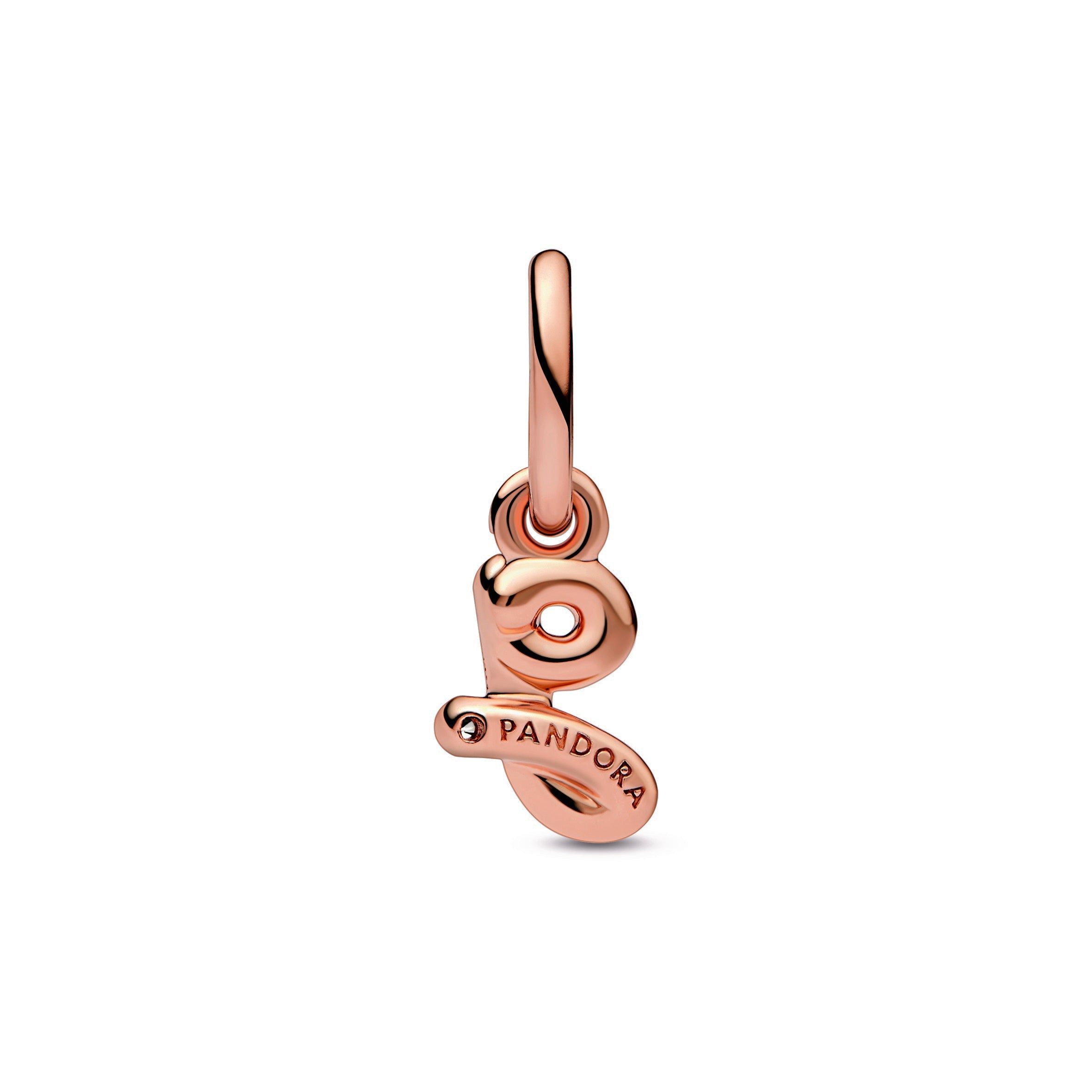 PANDORA Letter G Script Alphabet Dangle Charm 14K Rose Gold Plated Unique Metal Blend Charms Bracelet Charm Jewelry Gift