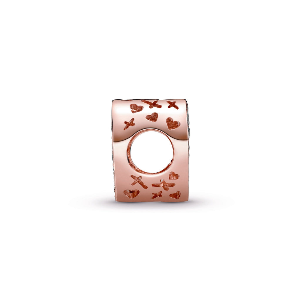 PANDORA Sparkling Freehand Heart Charm 14K Rose Gold Plated Unique Metal Blend Charms Bracelet Charm Jewelry Gift
