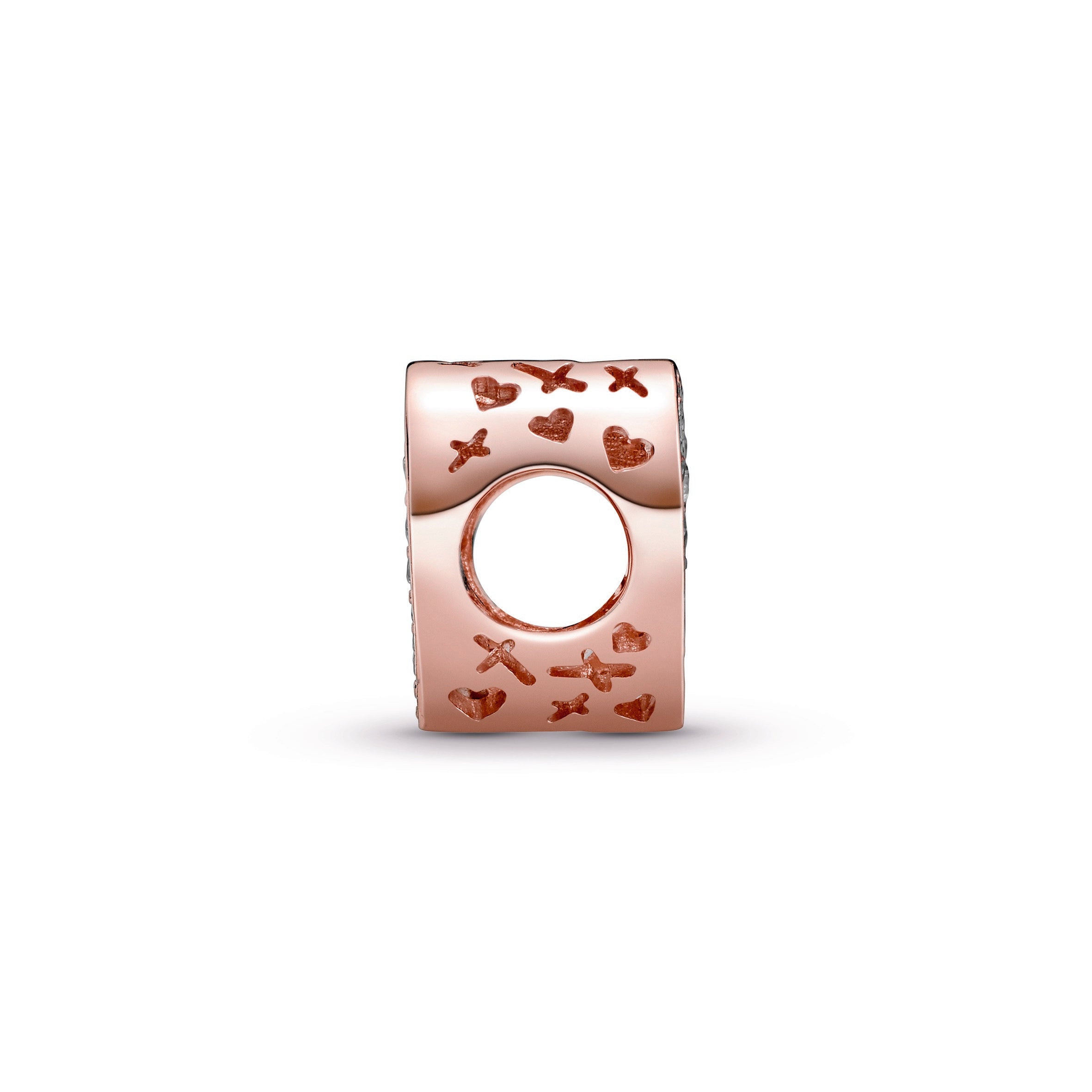 PANDORA Sparkling Freehand Heart Charm 14K Rose Gold Plated Unique Metal Blend Charms Bracelet Charm Jewelry Gift