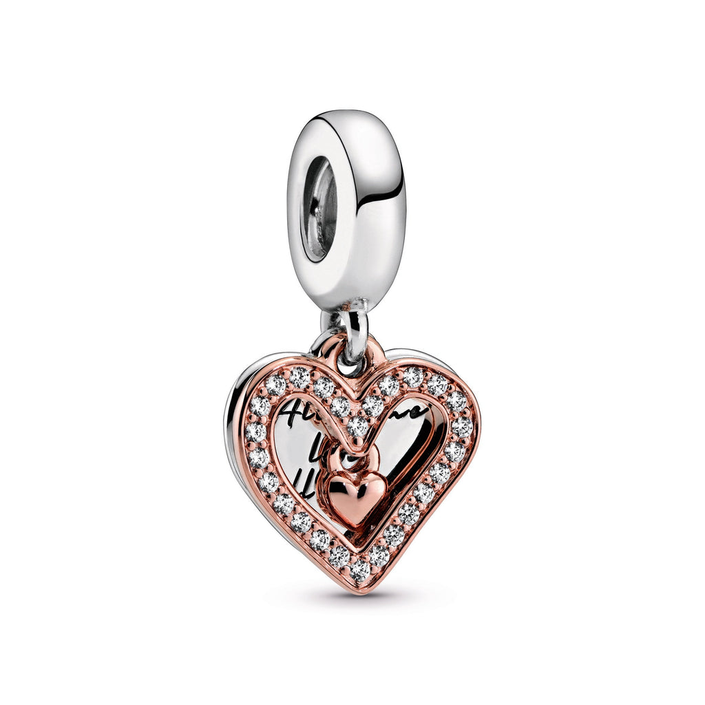 PANDORA Sparkling Freehand Heart Dangle Charm Charms Bracelet Charm Jewelry Gift