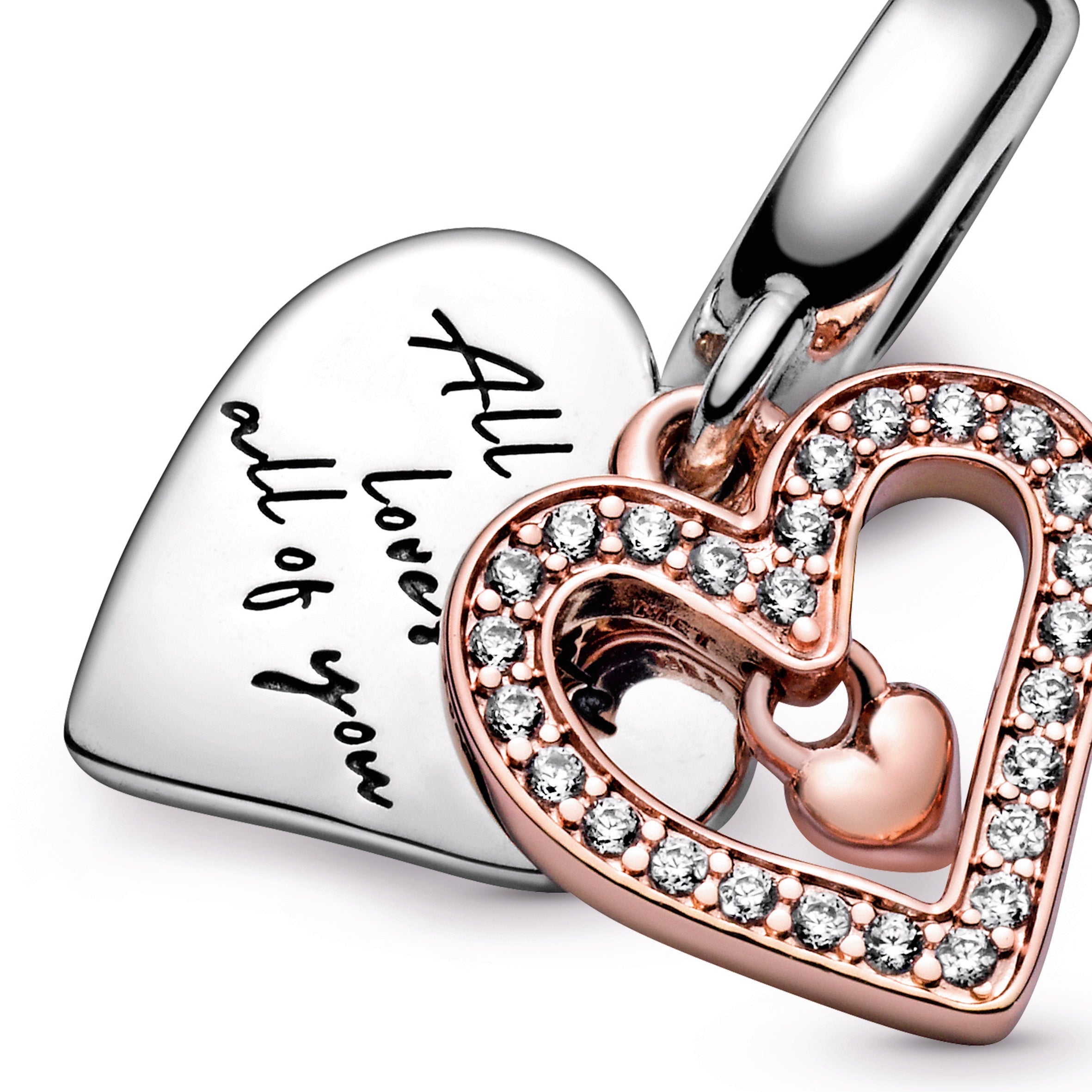 PANDORA Sparkling Freehand Heart Dangle Charm Charms Bracelet Charm Jewelry Gift
