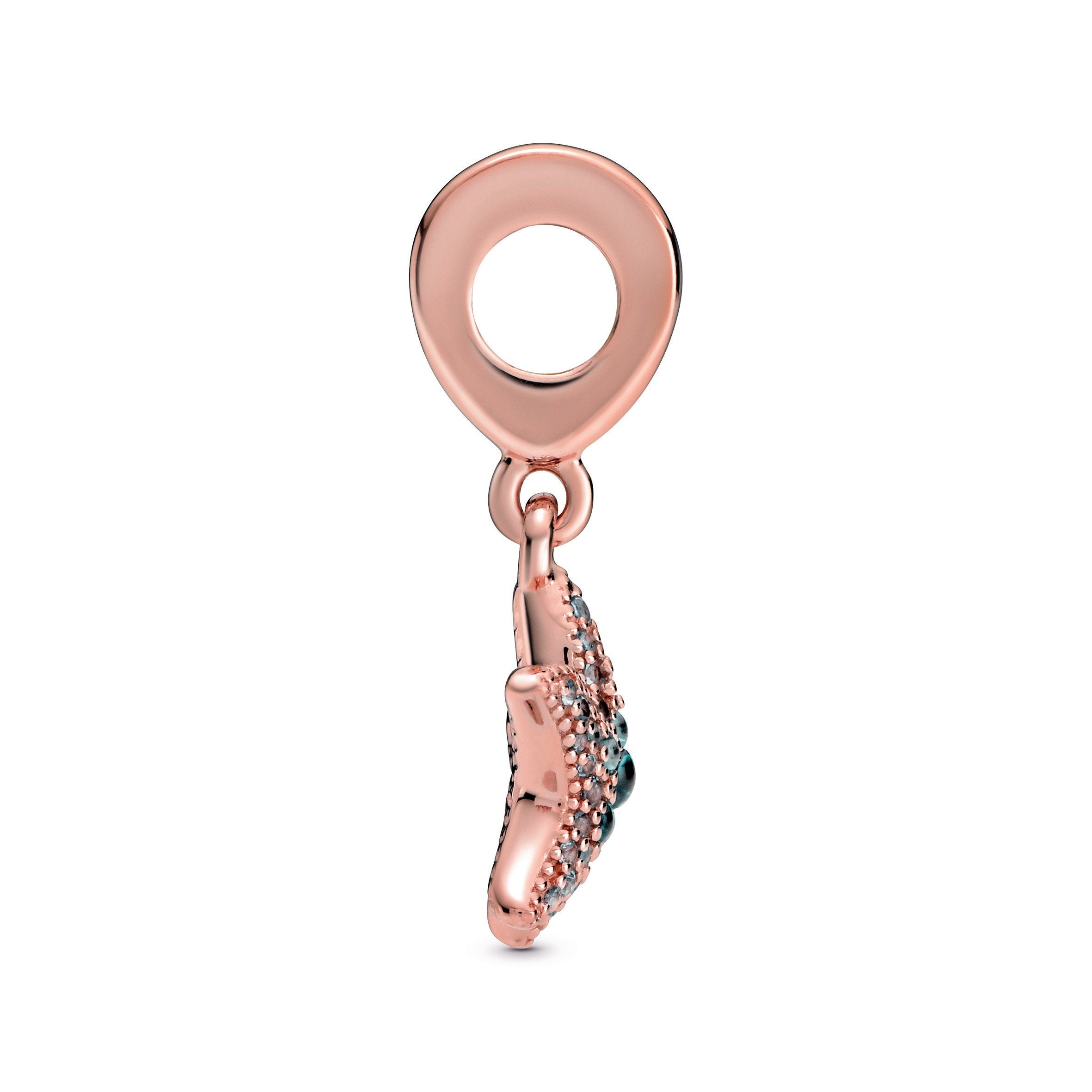 PANDORA Sparkling Starfish Dangle Charm 14K Rose Gold Plated Unique Metal Blend Animals Charms Bracelet Charm Jewelry Gift