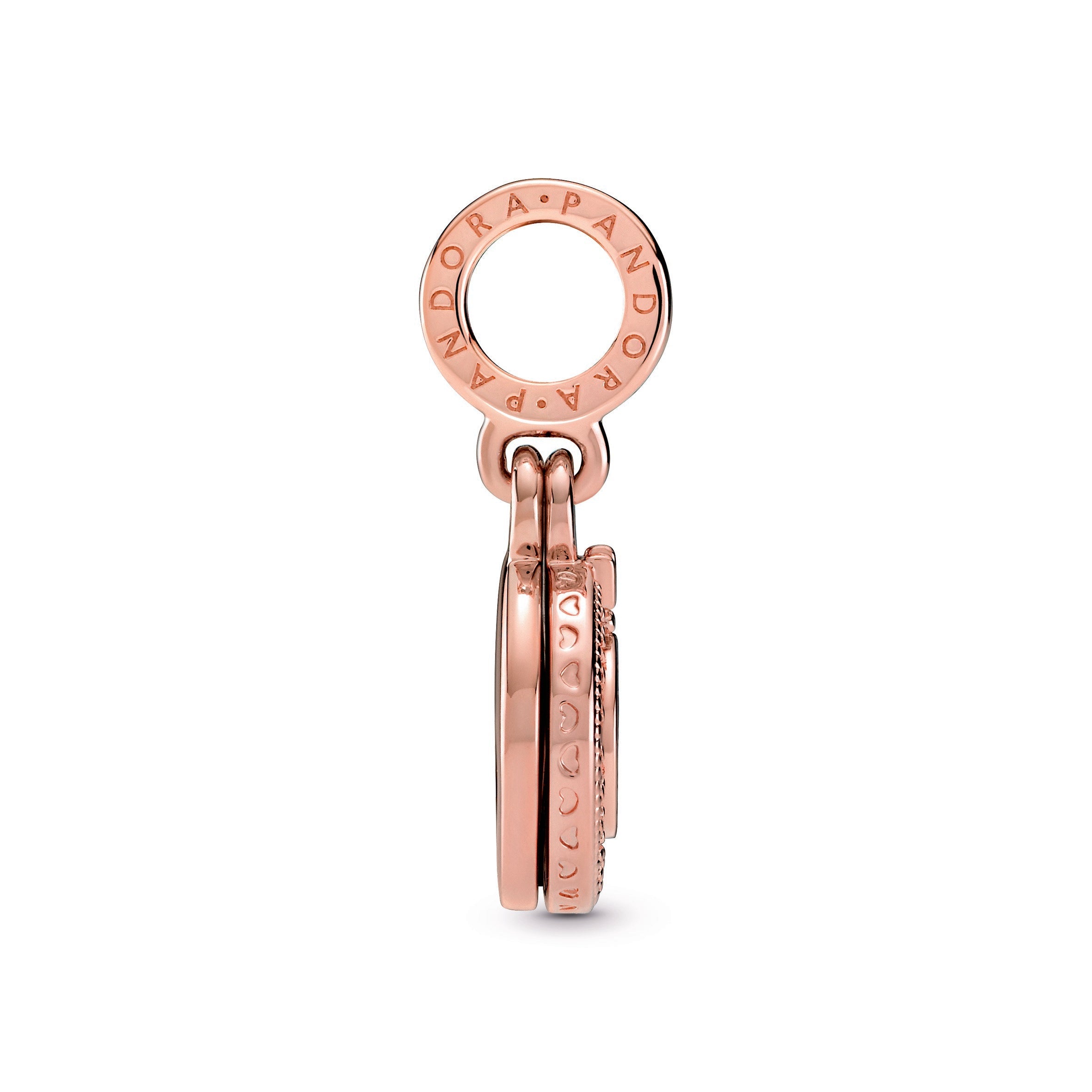 PANDORA Sparkling Pavé Crown O Dangle Charm 14K Rose Gold Plated Unique Metal Blend Charms Bracelet Charm Jewelry Gift
