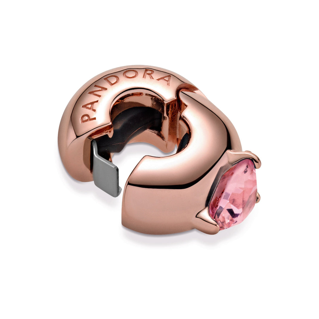 PANDORA Pink Heart Solitaire Clip Charm Love Charms Bracelet Charm Jewelry Gift