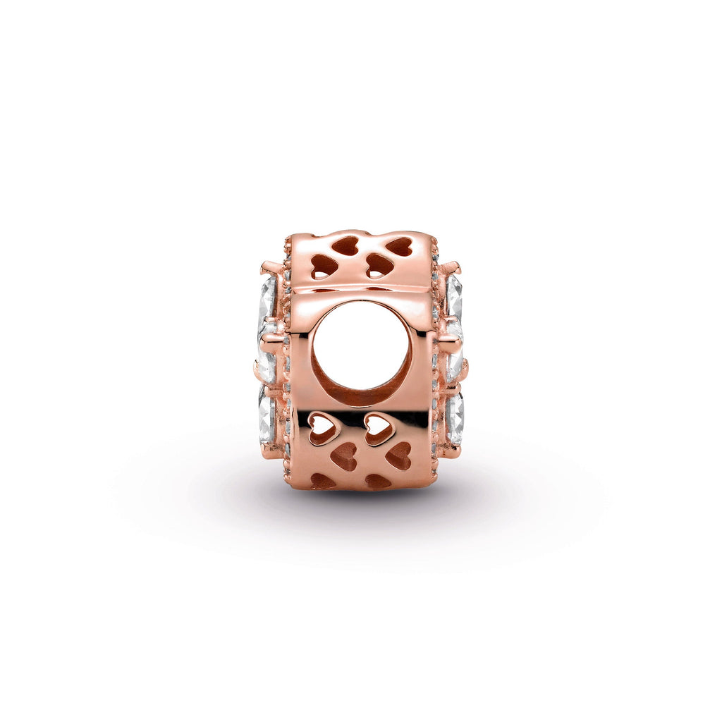 PANDORA Sparkling Snowflake Pavé Charm 14K Rose Gold Plated Unique Metal Blend Weddings Charms Bracelet Charm Jewelry Gift