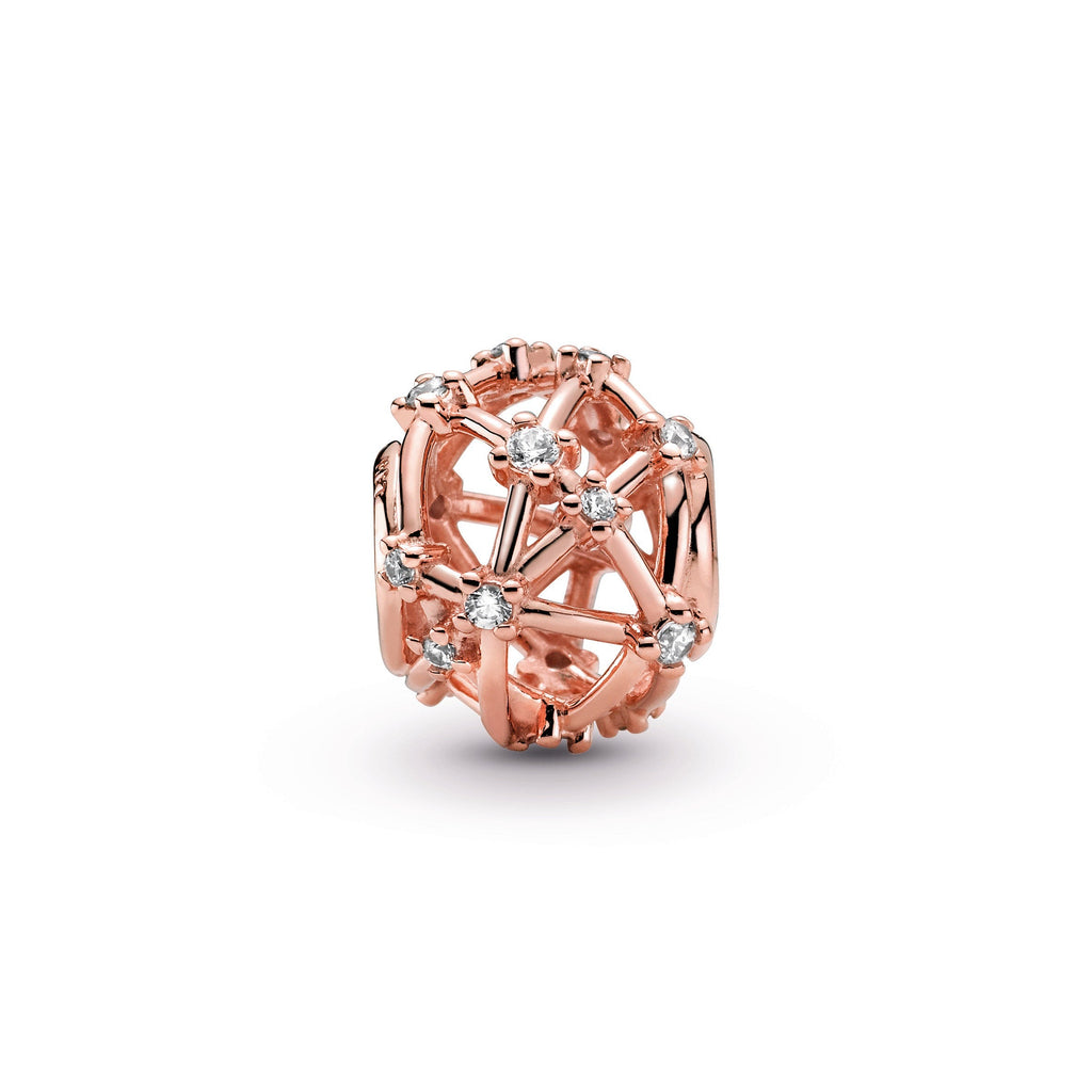 PANDORA Openwork Star Constellations Charm 14K Rose Gold Plated Unique Metal Blend Weddings Charms Bracelet Charm Jewelry Gift