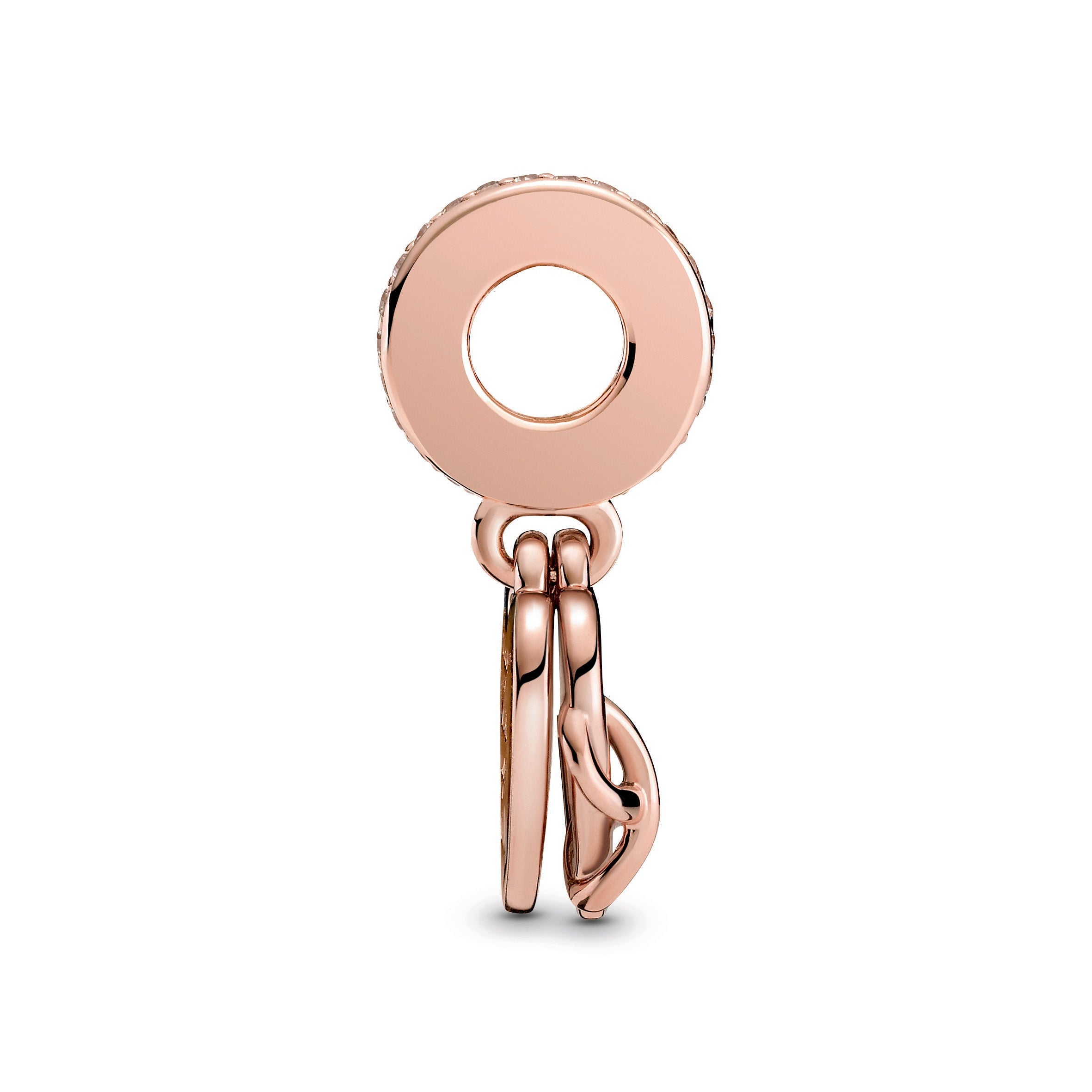 PANDORA Love You Infinity Heart Dangle Charm 14K Rose Gold Plated Unique Metal Blend Charms Bracelet Charm Jewelry Gift