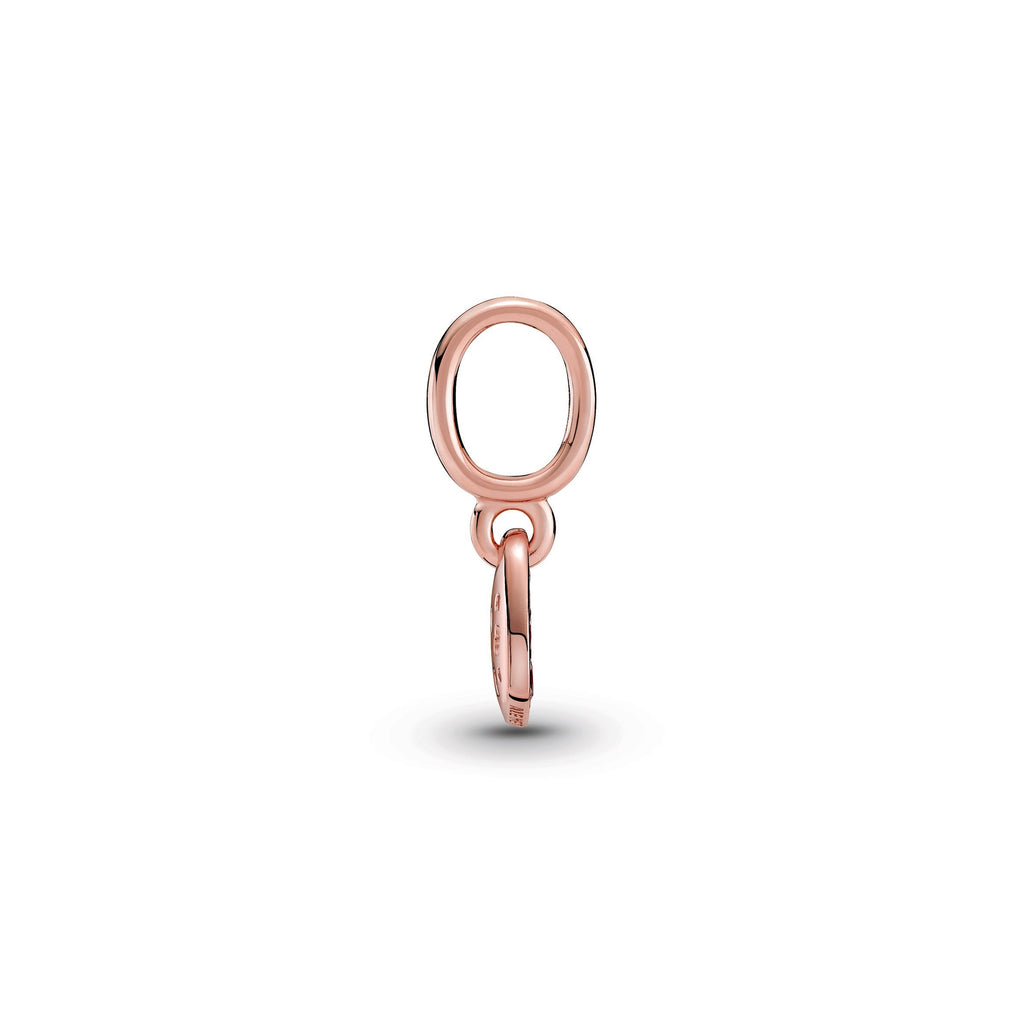 PANDORA Red Pavé Tilted Heart Dangle Charm 14K Rose Gold Plated Unique Metal Blend Charms Bracelet Charm Jewelry Gift