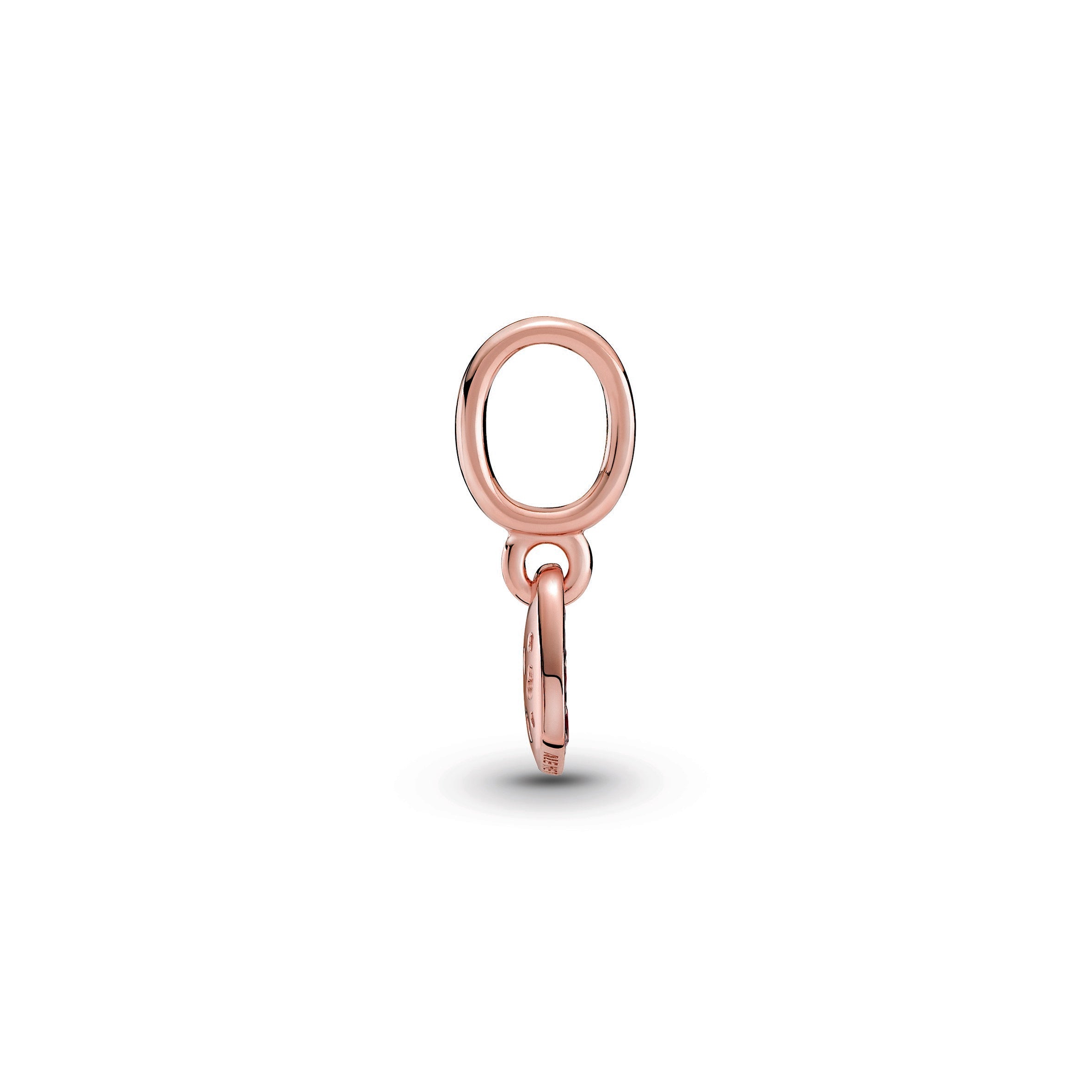 PANDORA Red Pavé Tilted Heart Dangle Charm 14K Rose Gold Plated Unique Metal Blend Charms Bracelet Charm Jewelry Gift