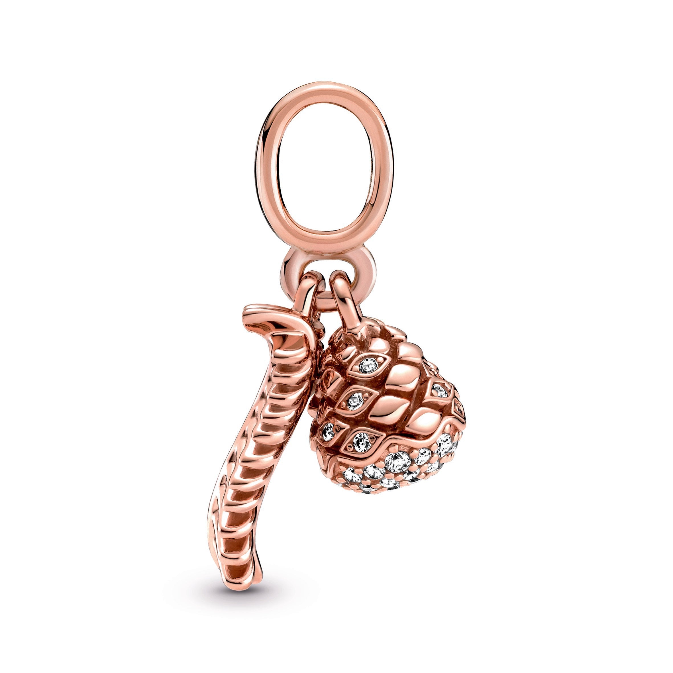 PANDORA Sparkling Pine Cone Dangle Charm 14K Rose Gold Plated Unique Metal Blend Charms Bracelet Charm Jewelry Gift