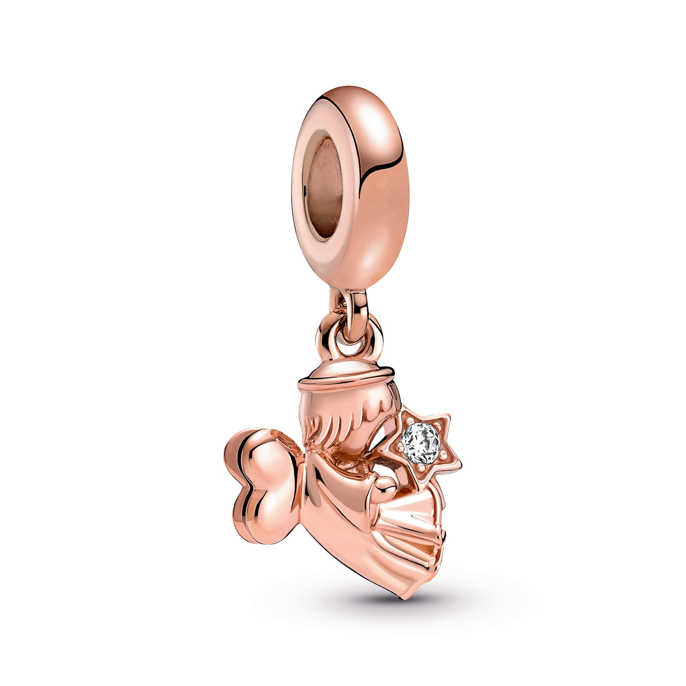 PANDORA Heart Winged Angel Dangle Charm 14K Rose Gold Plated Unique Metal Blend Occasions Charms Bracelet Charm Jewelry Gift