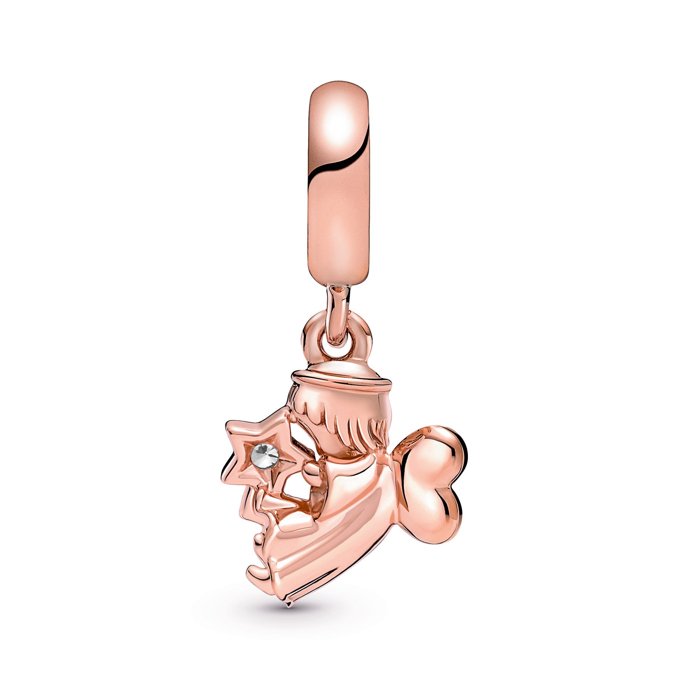 PANDORA Heart Winged Angel Dangle Charm 14K Rose Gold Plated Unique Metal Blend Occasions Charms Bracelet Charm Jewelry Gift