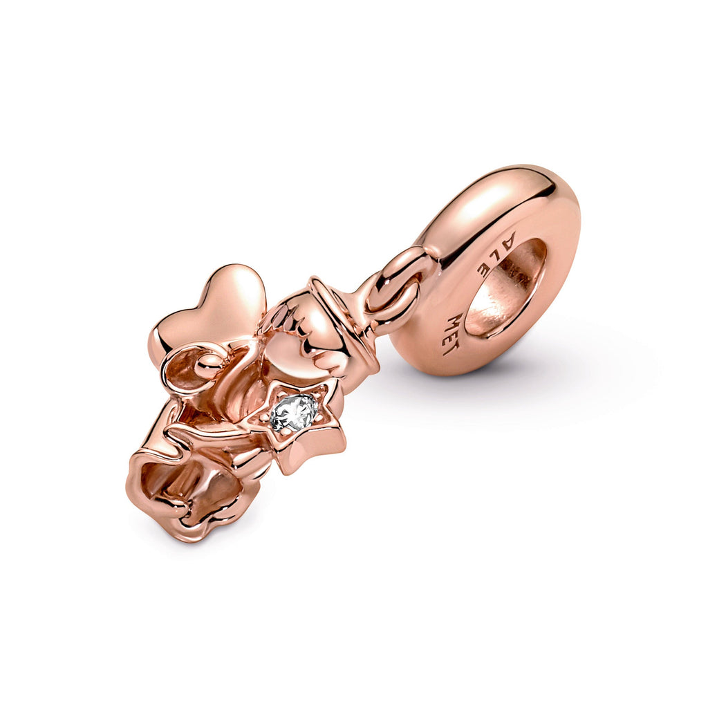 PANDORA Heart Winged Angel Dangle Charm 14K Rose Gold Plated Unique Metal Blend Occasions Charms Bracelet Charm Jewelry Gift