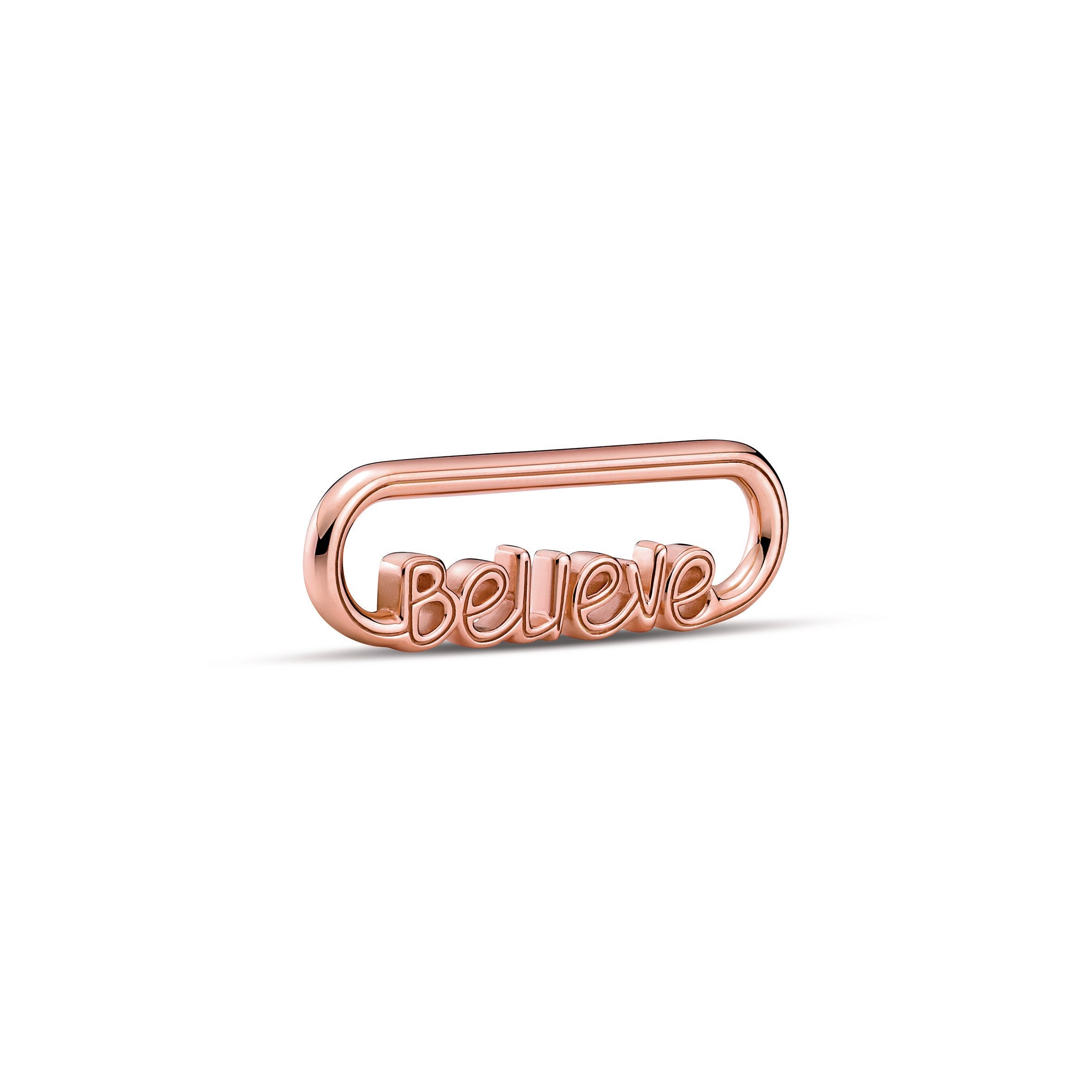 PANDORA ME Styling Believe Word Link 14K Rose Gold Plated Unique Metal Blend Necklaces And Pendants Pendant Necklace Jewelry Gift