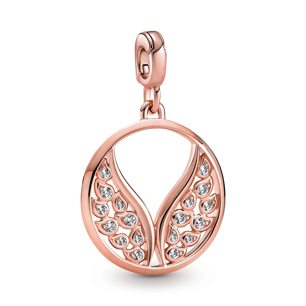 PANDORA ME Burning Wings Medallion 14K Rose Gold Plated Unique Metal Blend Charms Bracelet Charm Jewelry Gift