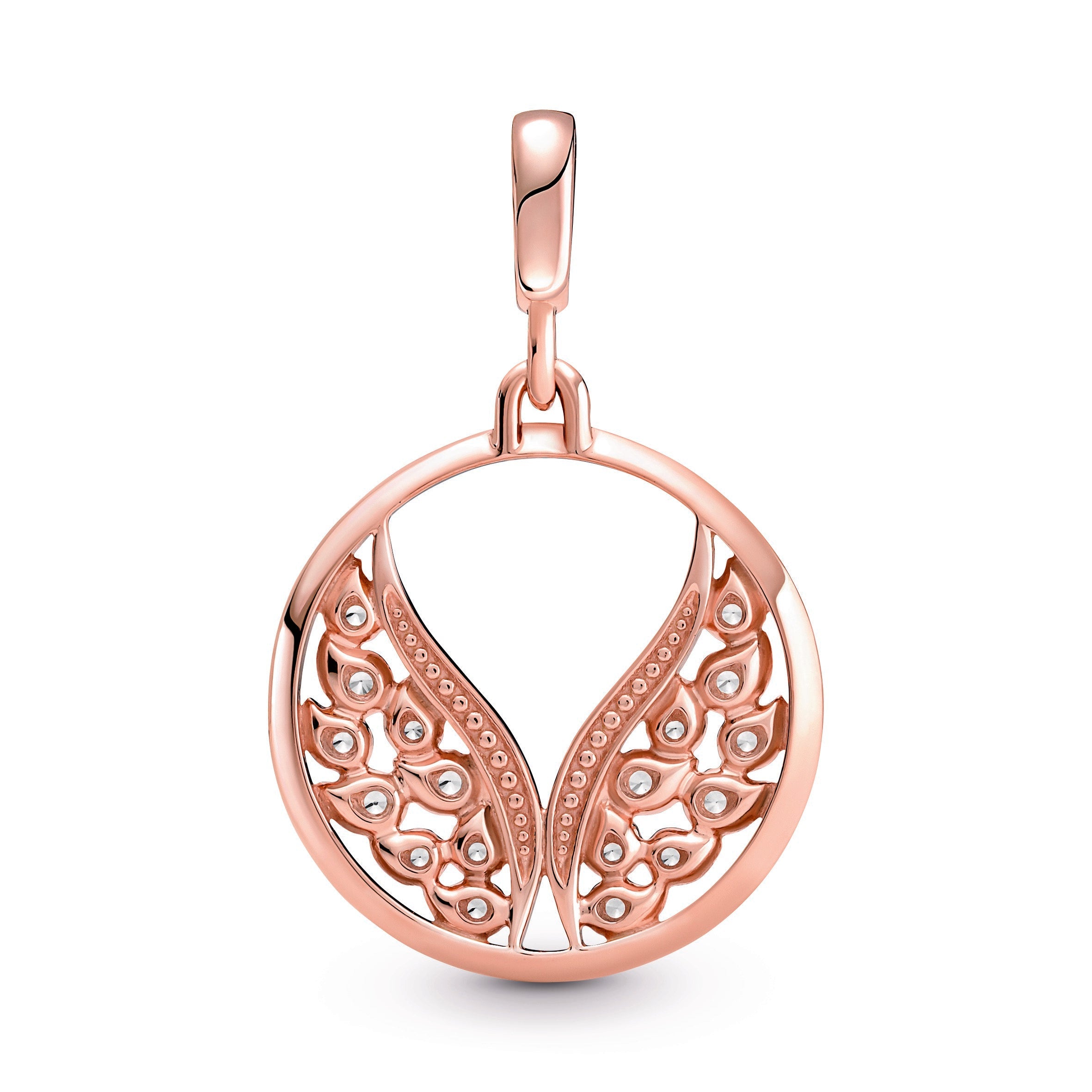 PANDORA ME Burning Wings Medallion 14K Rose Gold Plated Unique Metal Blend Charms Bracelet Charm Jewelry Gift
