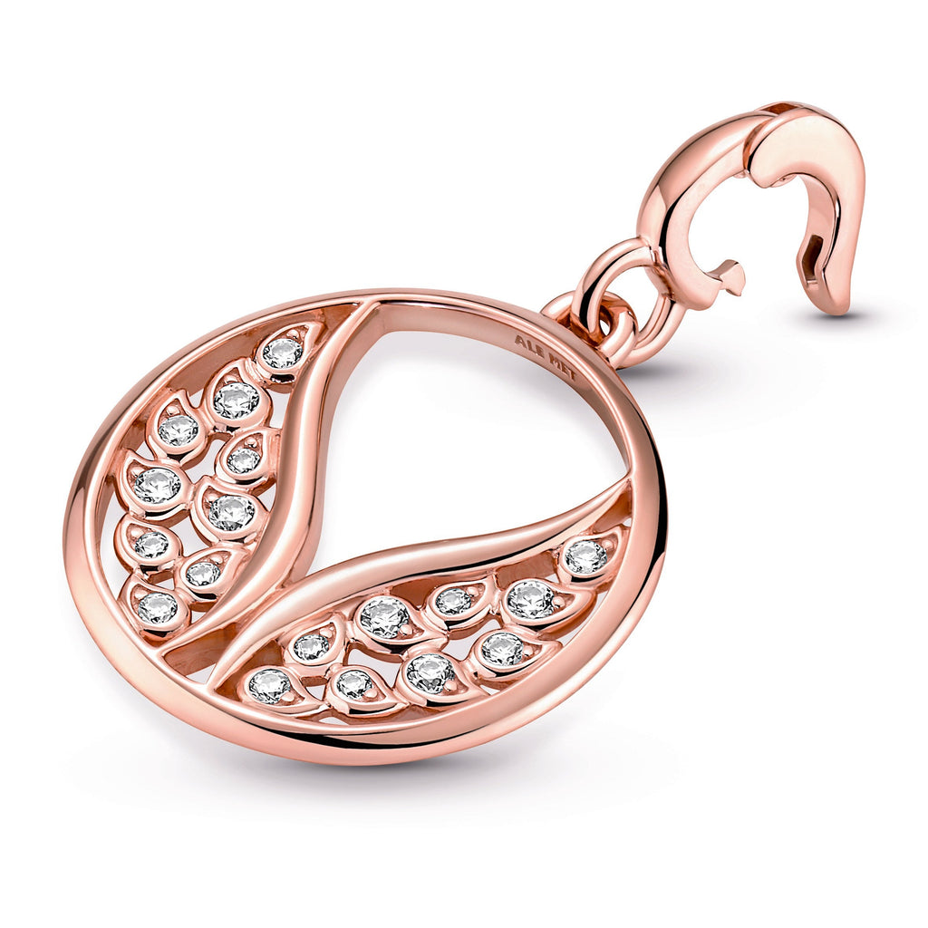 PANDORA ME Burning Wings Medallion 14K Rose Gold Plated Unique Metal Blend Charms Bracelet Charm Jewelry Gift