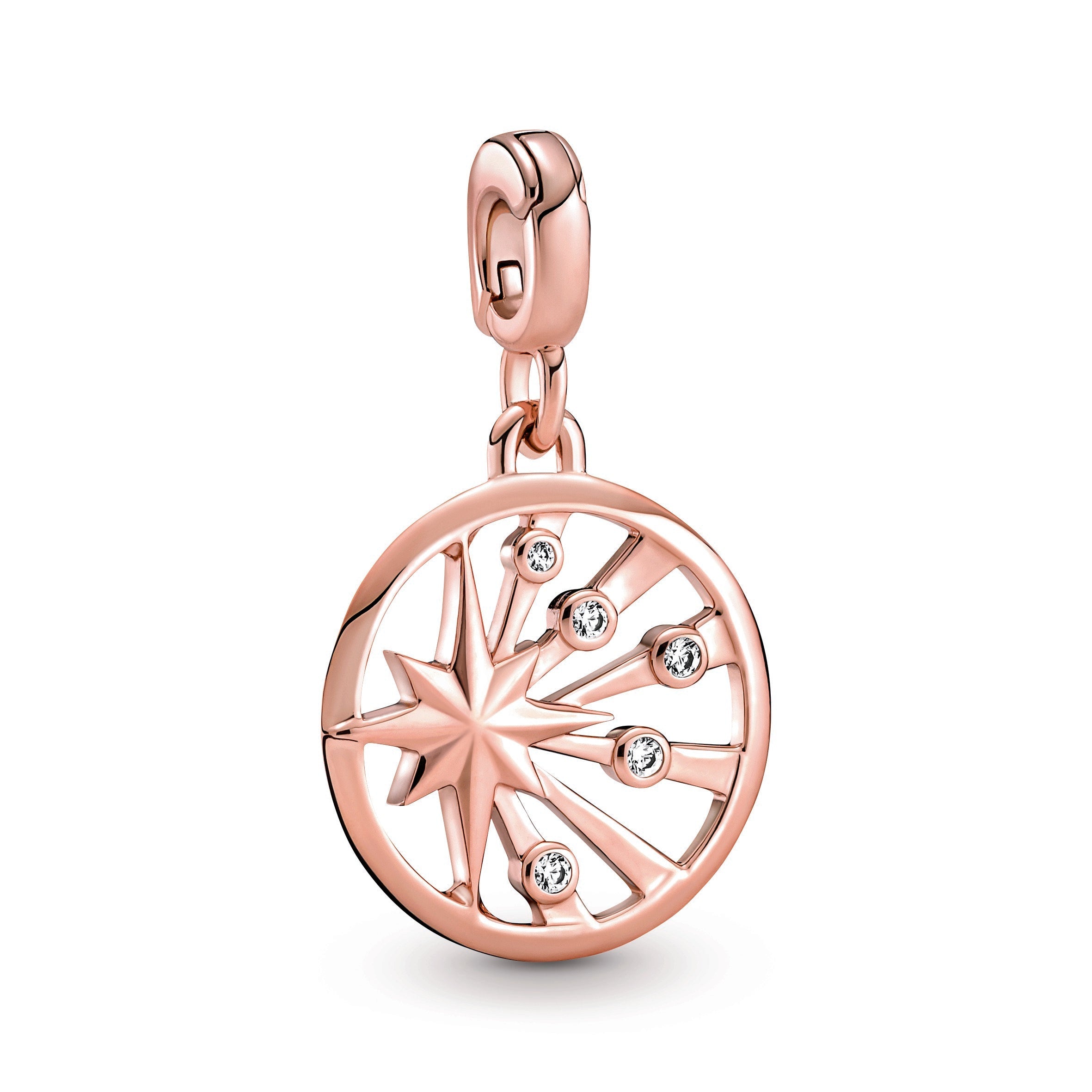 PANDORA ME Rays Of Life Medallion 14K Rose Gold Plated Unique Metal Blend Charms Bracelet Charm Jewelry Gift
