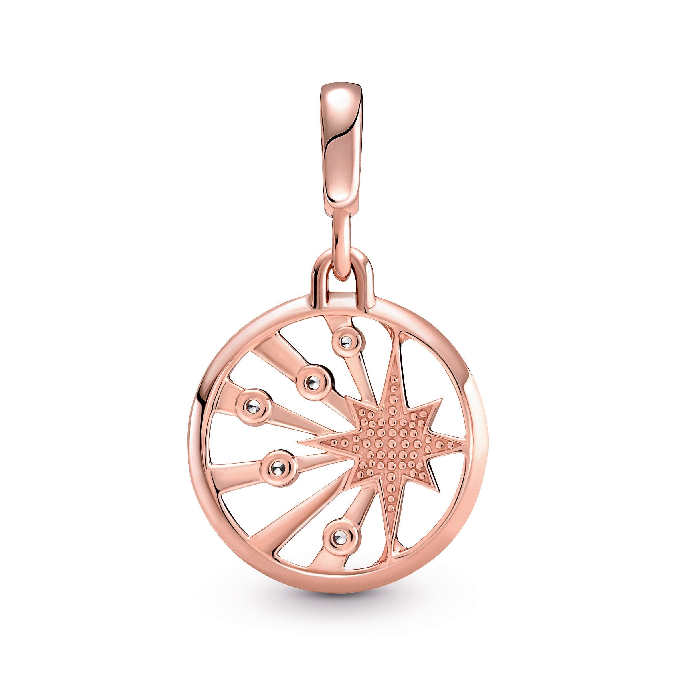 PANDORA ME Rays Of Life Medallion 14K Rose Gold Plated Unique Metal Blend Charms Bracelet Charm Jewelry Gift